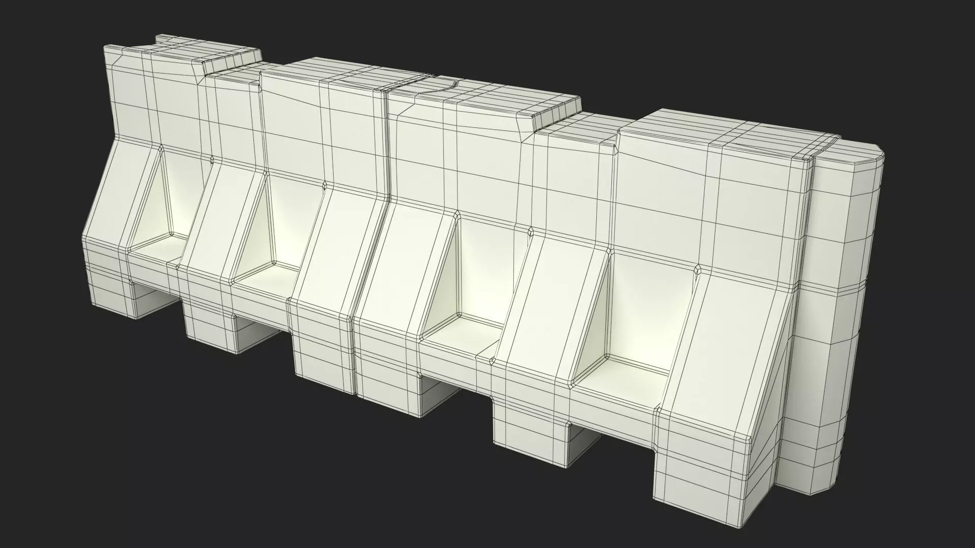 Old Plastic Road Barricade 3D model_8