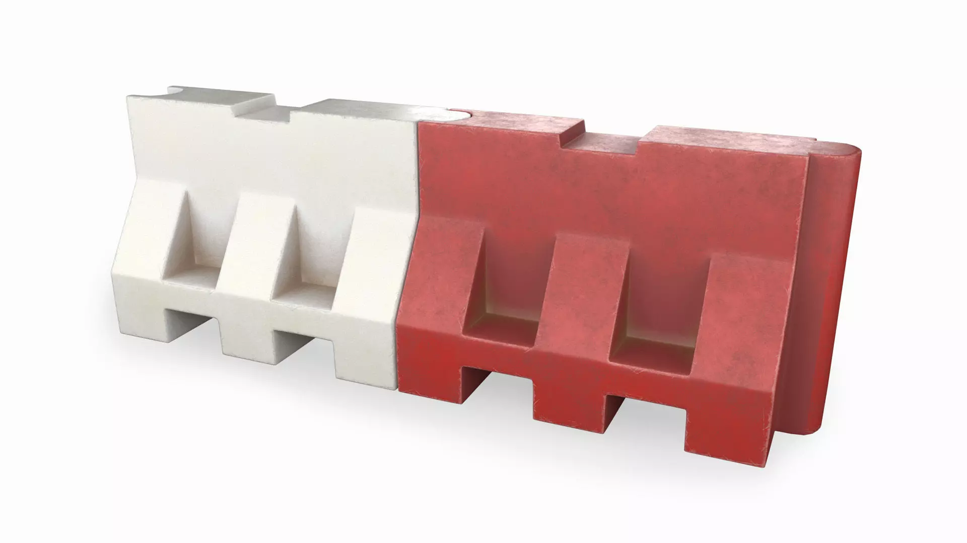 Old Plastic Road Barricade 3D model_0