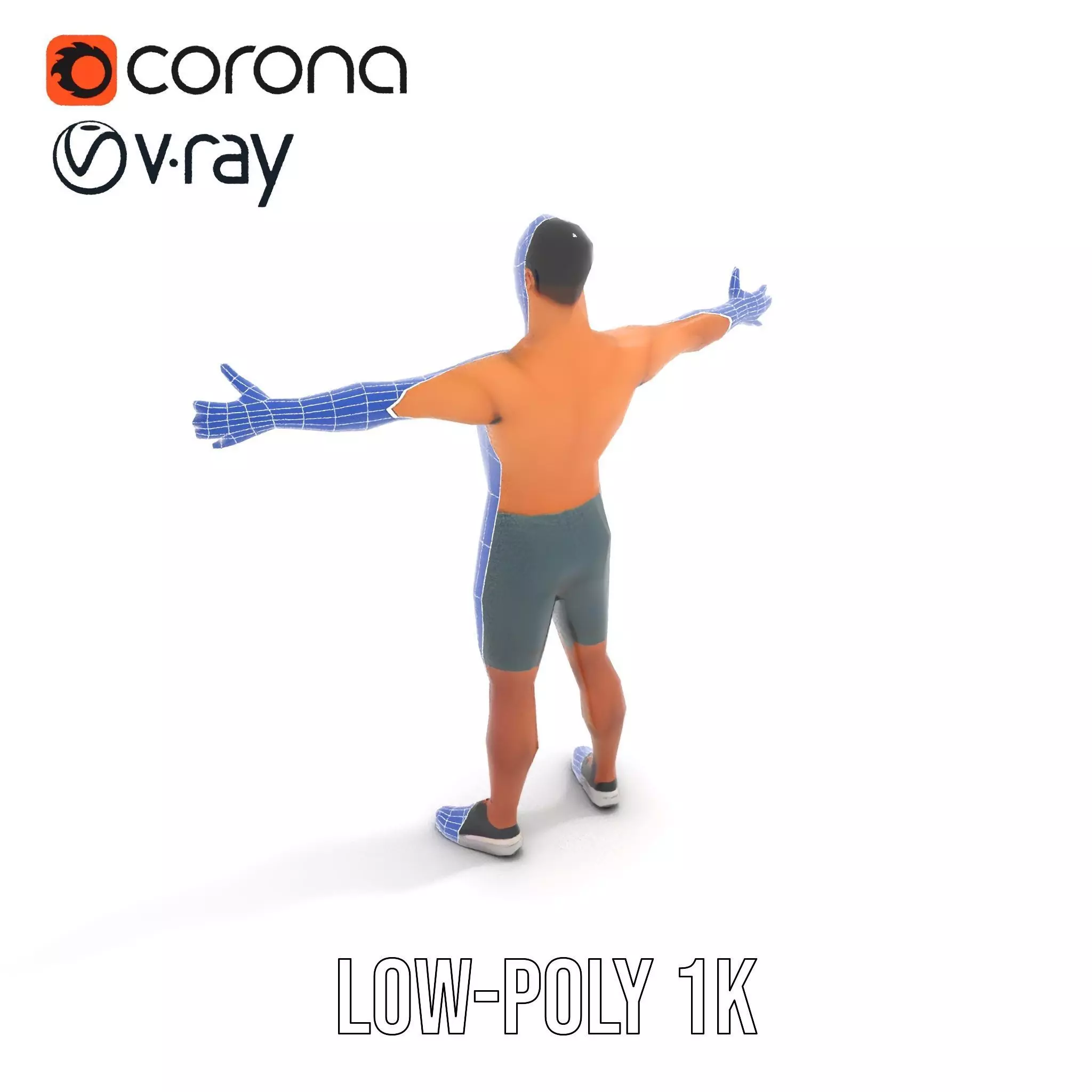 Casual Athletic Male Model Pack with Realistic Textures Low-poly 3D model_23