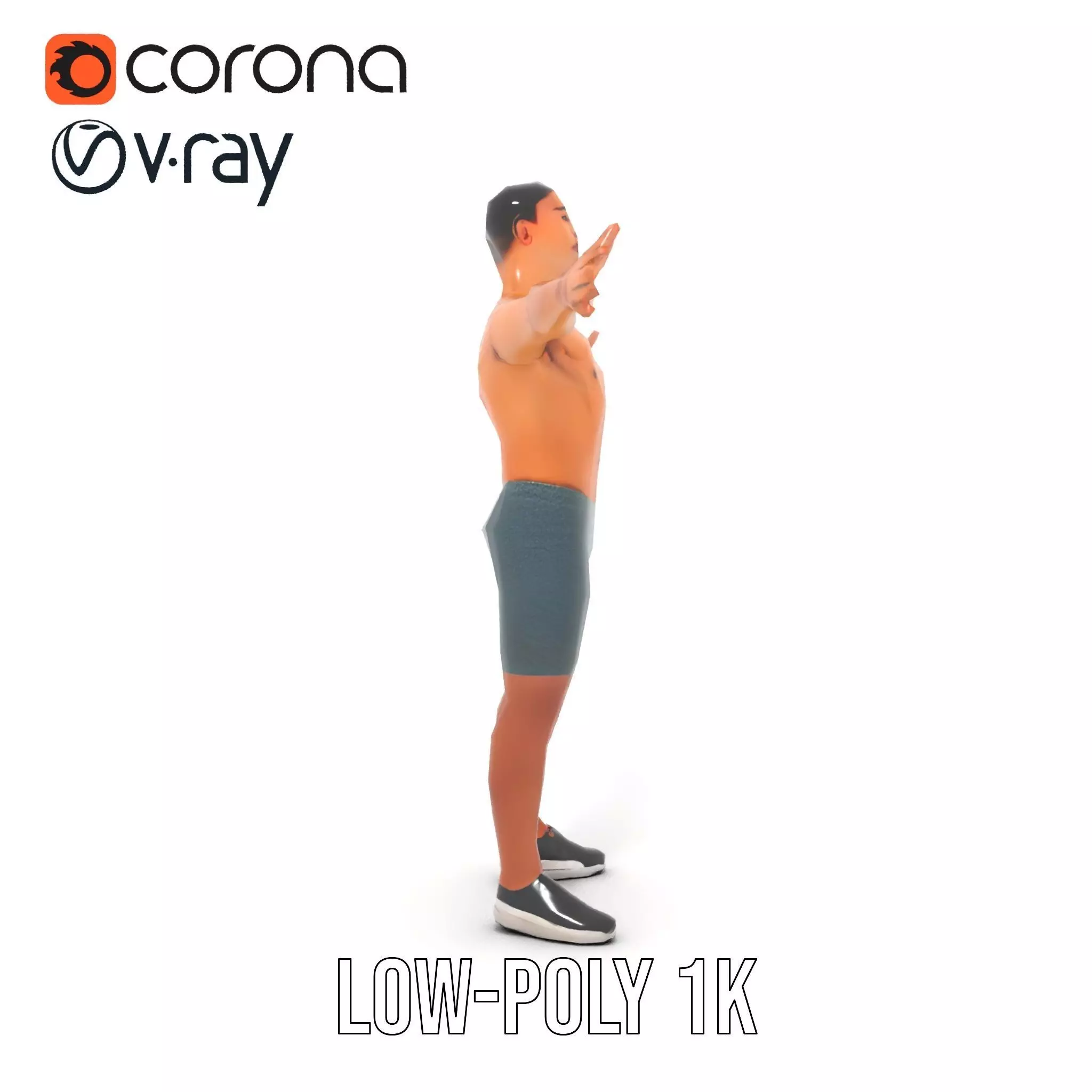 Casual Athletic Male Model Pack with Realistic Textures Low-poly 3D model_20