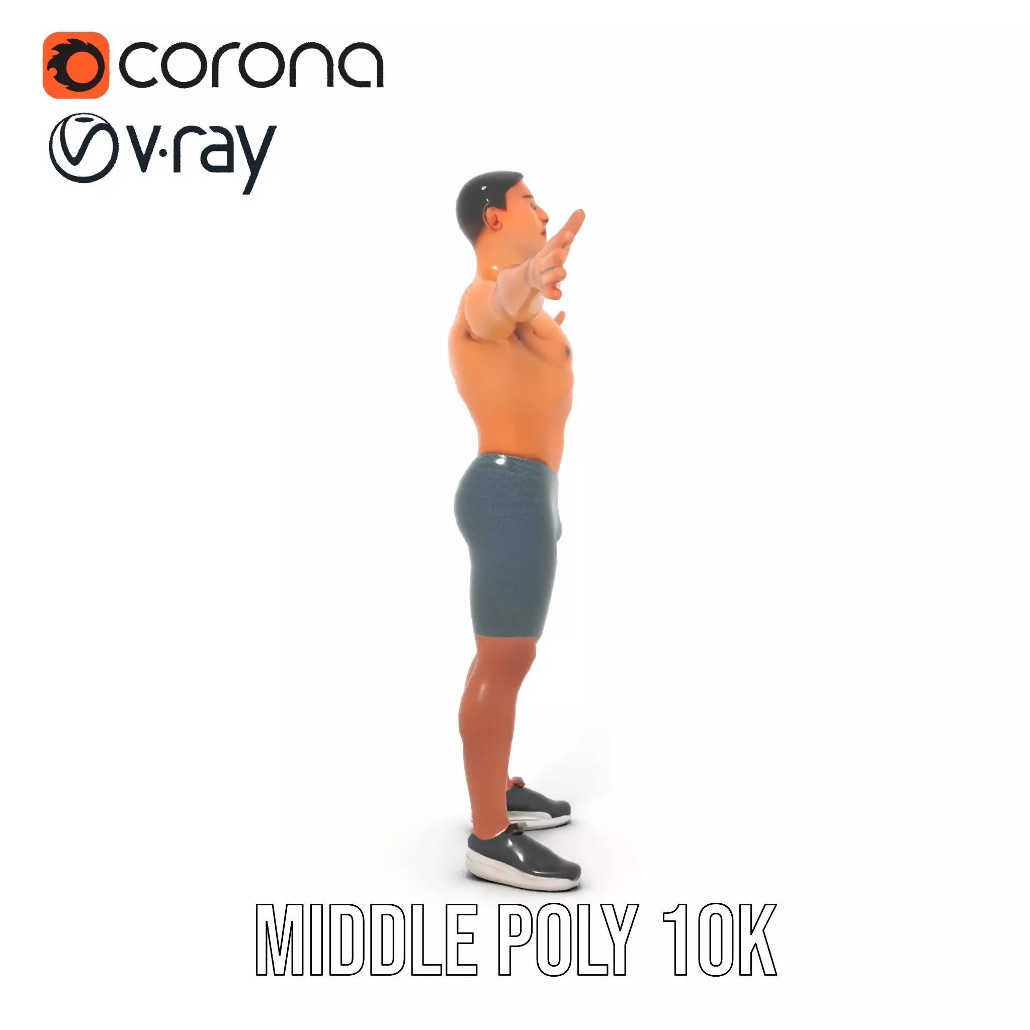 Casual Athletic Male Model Pack with Realistic Textures Low-poly 3D model_10