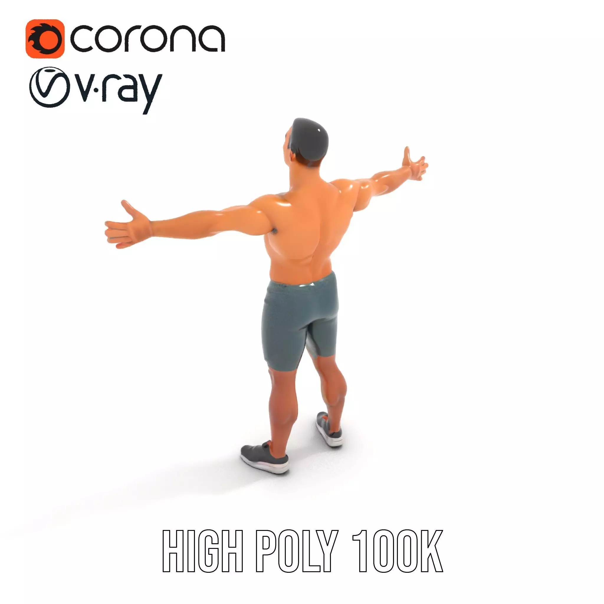 Casual Athletic Male Model Pack with Realistic Textures Low-poly 3D model_15