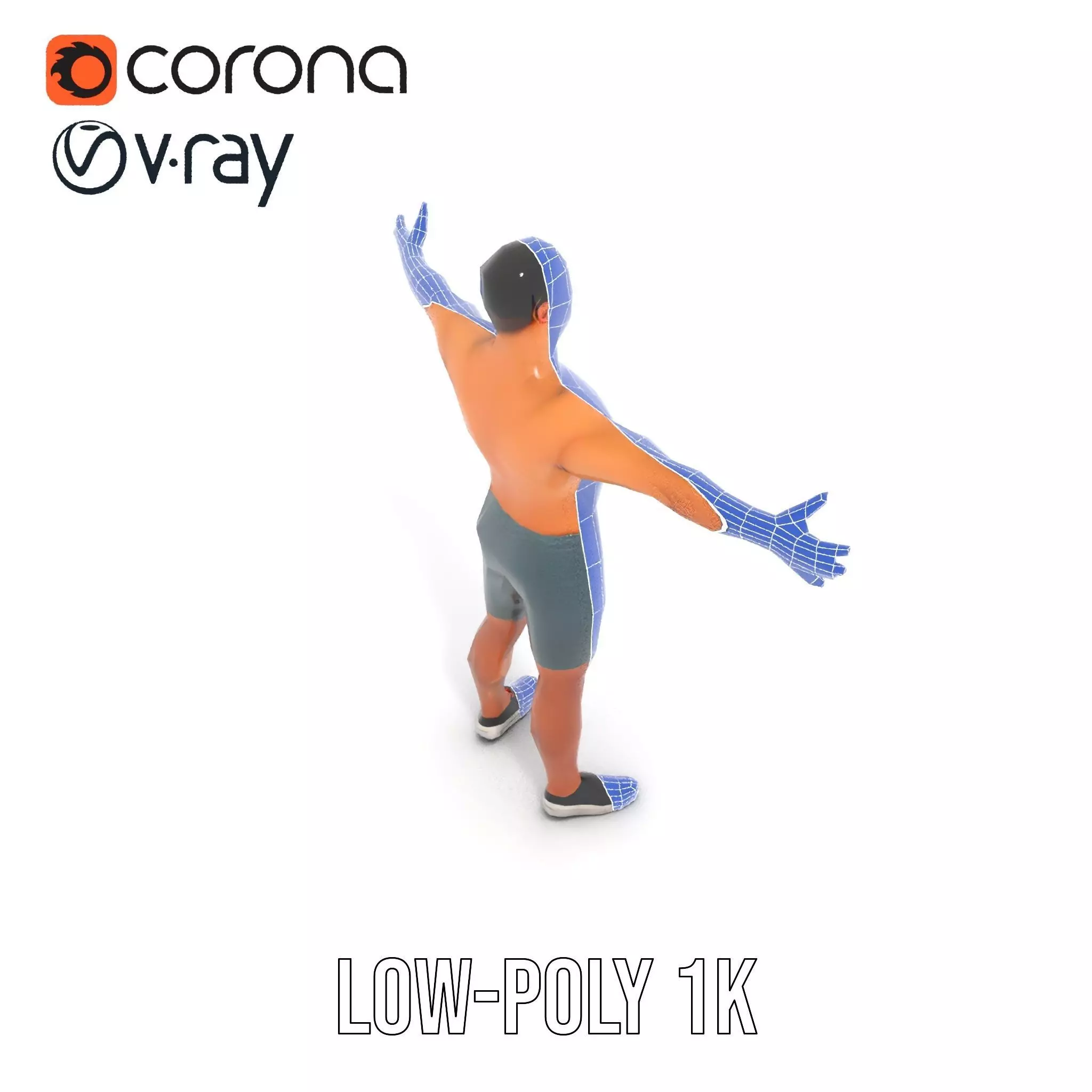 Casual Athletic Male Model Pack with Realistic Textures Low-poly 3D model_17