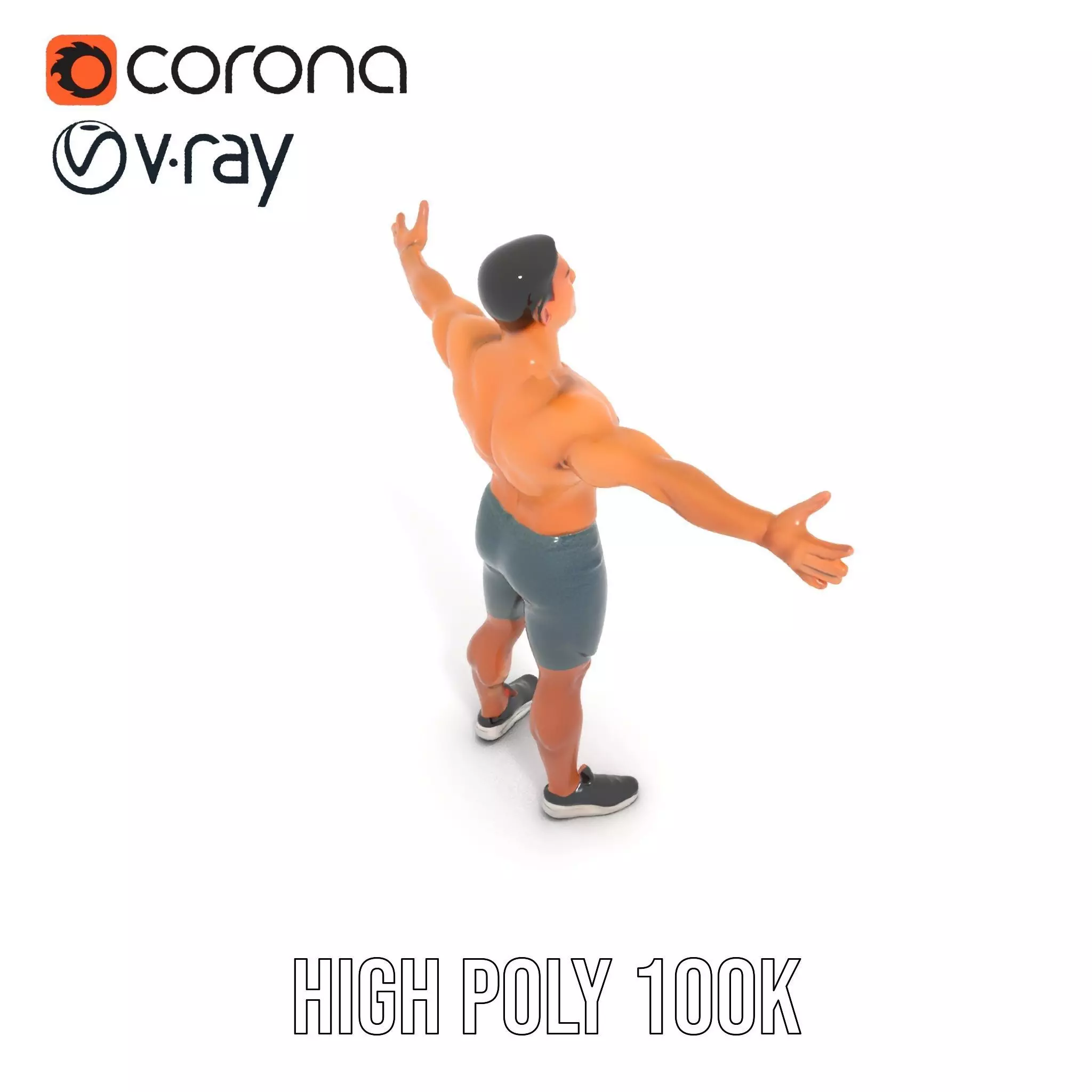 Casual Athletic Male Model Pack with Realistic Textures Low-poly 3D model_12