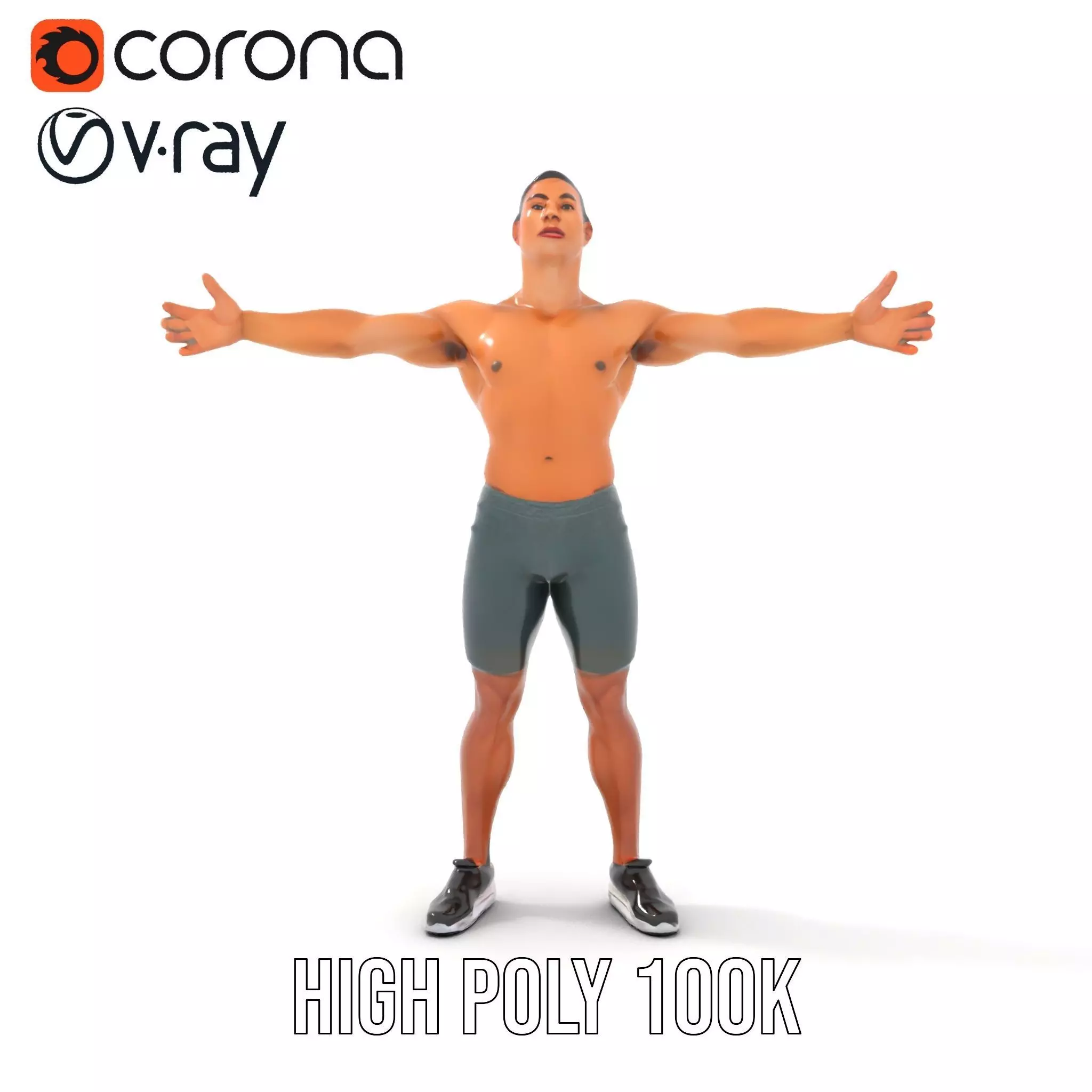 Casual Athletic Male Model Pack with Realistic Textures Low-poly 3D model_9