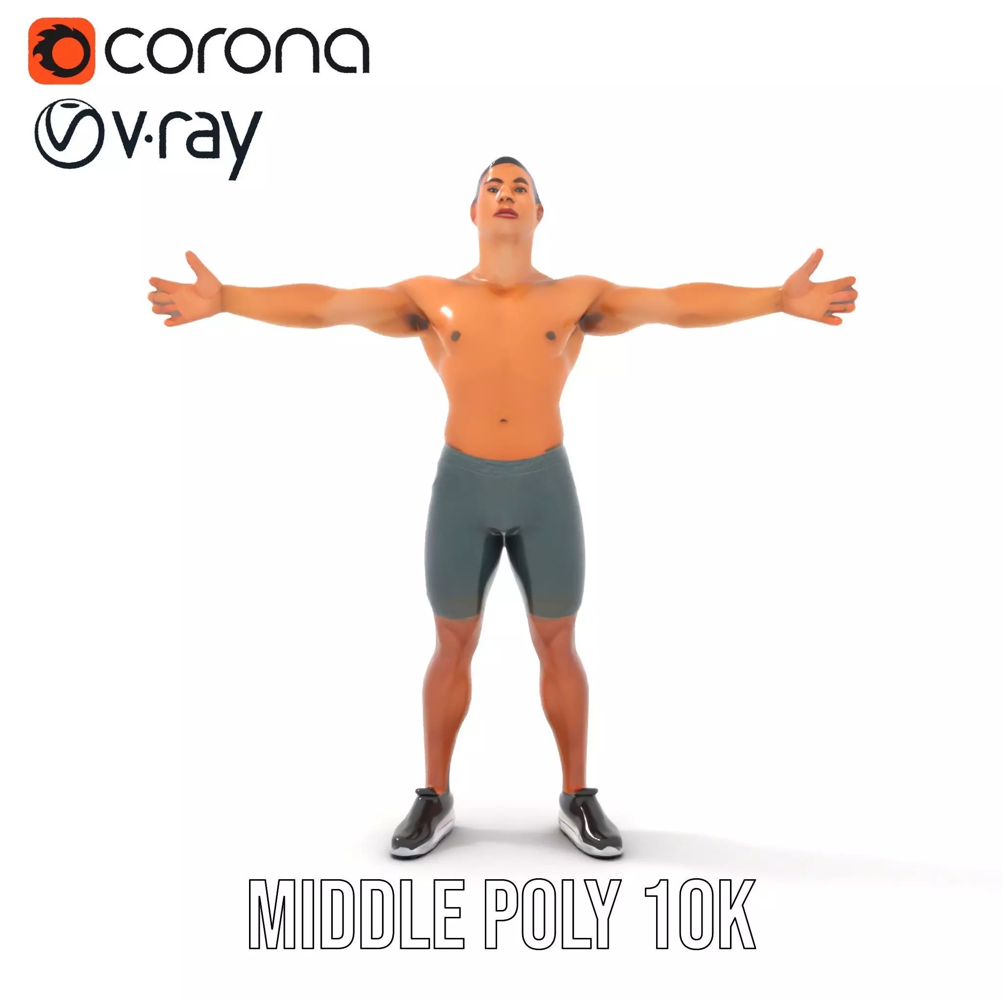 Casual Athletic Male Model Pack with Realistic Textures Low-poly 3D model_16