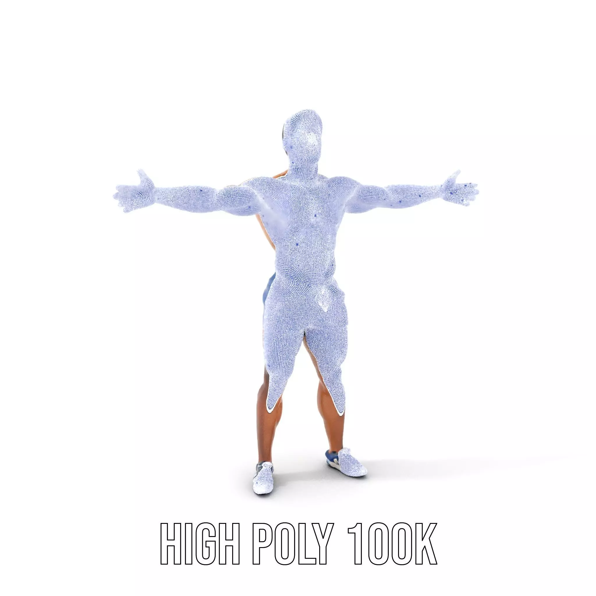 Athletic Male Figure Model Pack with Textured Details Low-poly 3D model_5