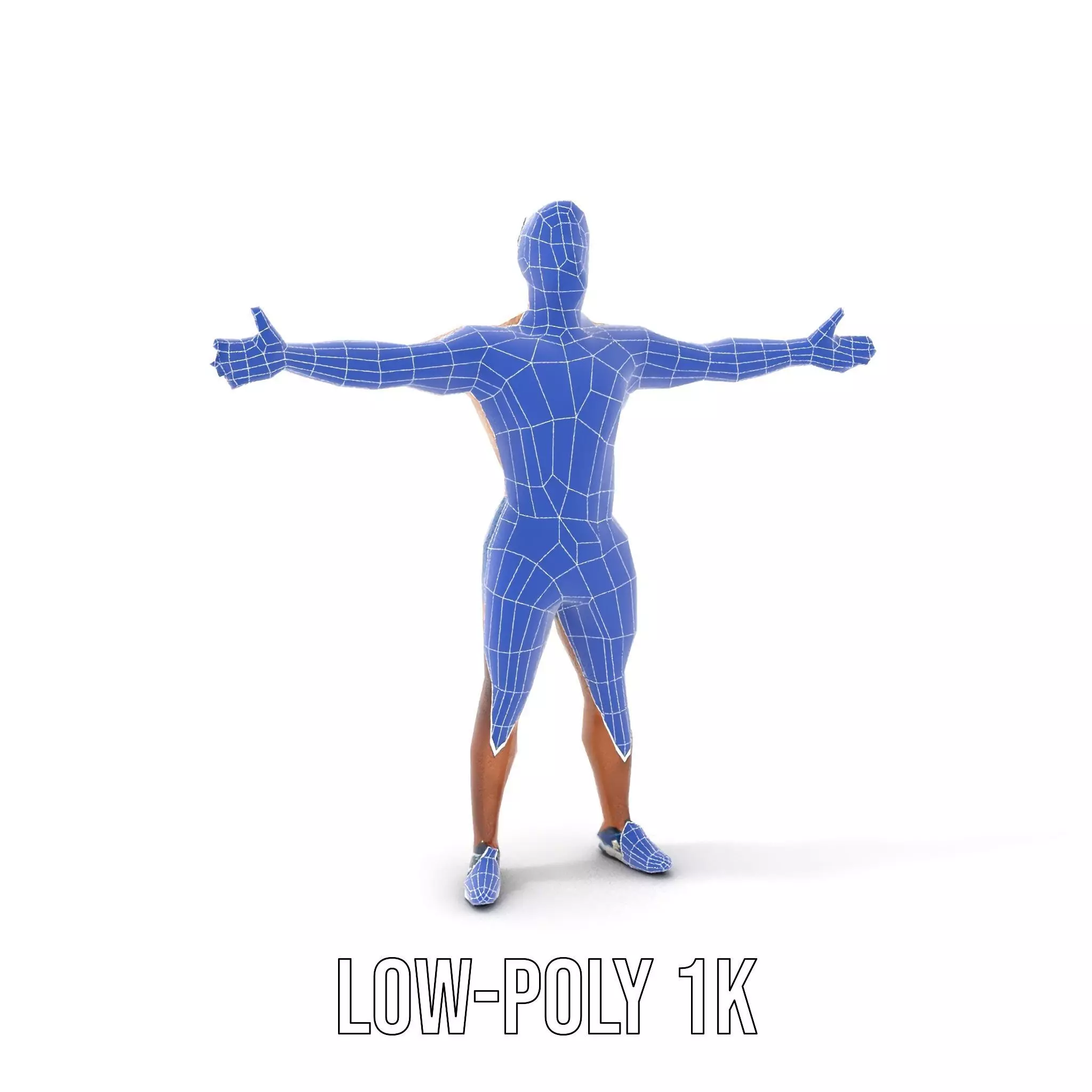 Athletic Male Figure Model Pack with Textured Details Low-poly 3D model_9