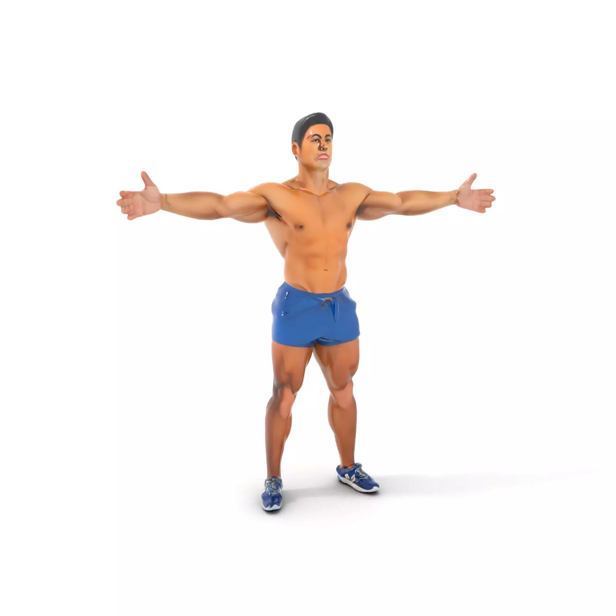 Athletic Male Figure Model Pack with Textured Details Low-poly 3D model_0