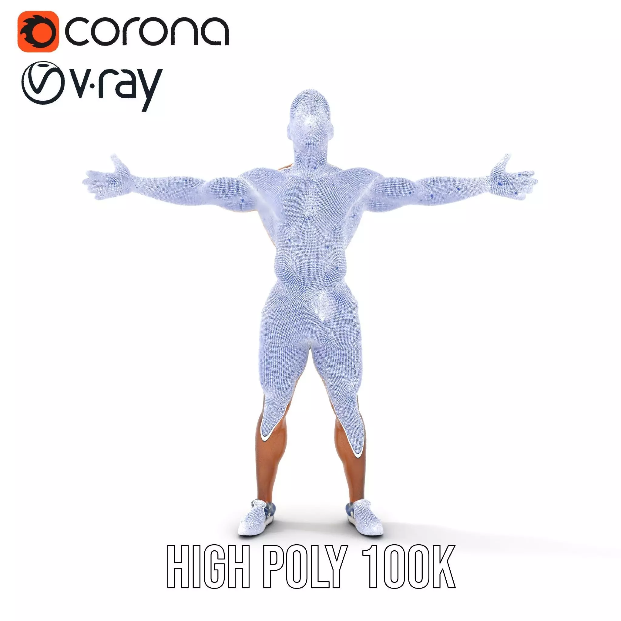 Athletic Male Figure Model Pack with Textured Details Low-poly 3D model_33