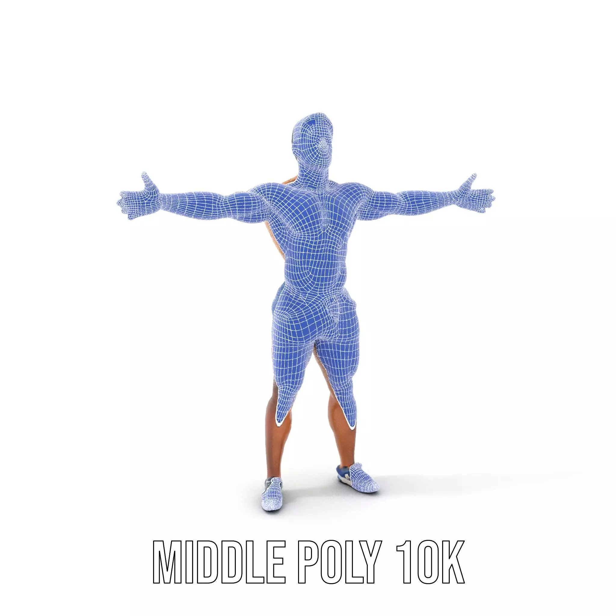 Athletic Male Figure Model Pack with Textured Details Low-poly 3D model_11