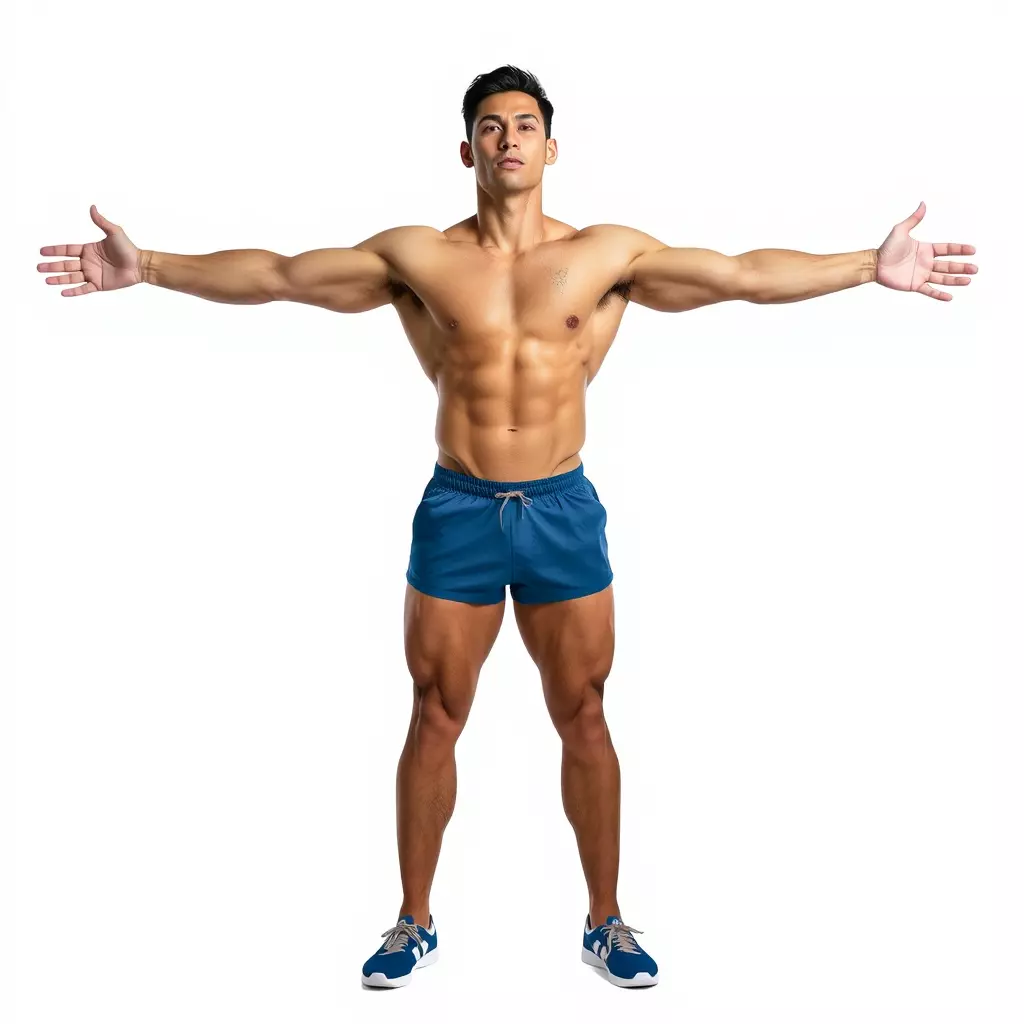 Athletic Male Figure Model Pack with Textured Details Low-poly 3D model_3