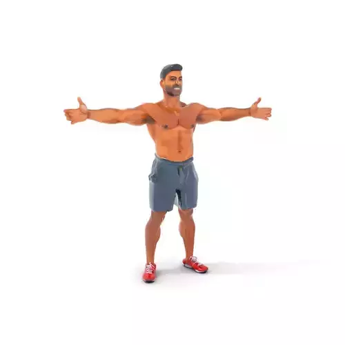 Athletic Male Character Model Pack with Dynamic Pose