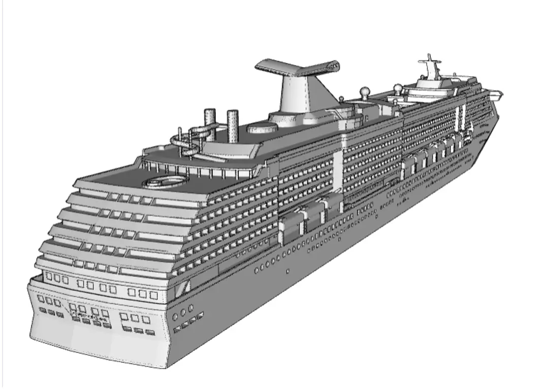 Carnival Spirit Class Cruise Ship Model 3D print model_4