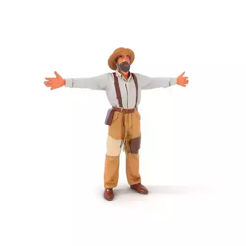Rustic Farmer Character Model Pack for Versatile Applications Low-poly 3D model