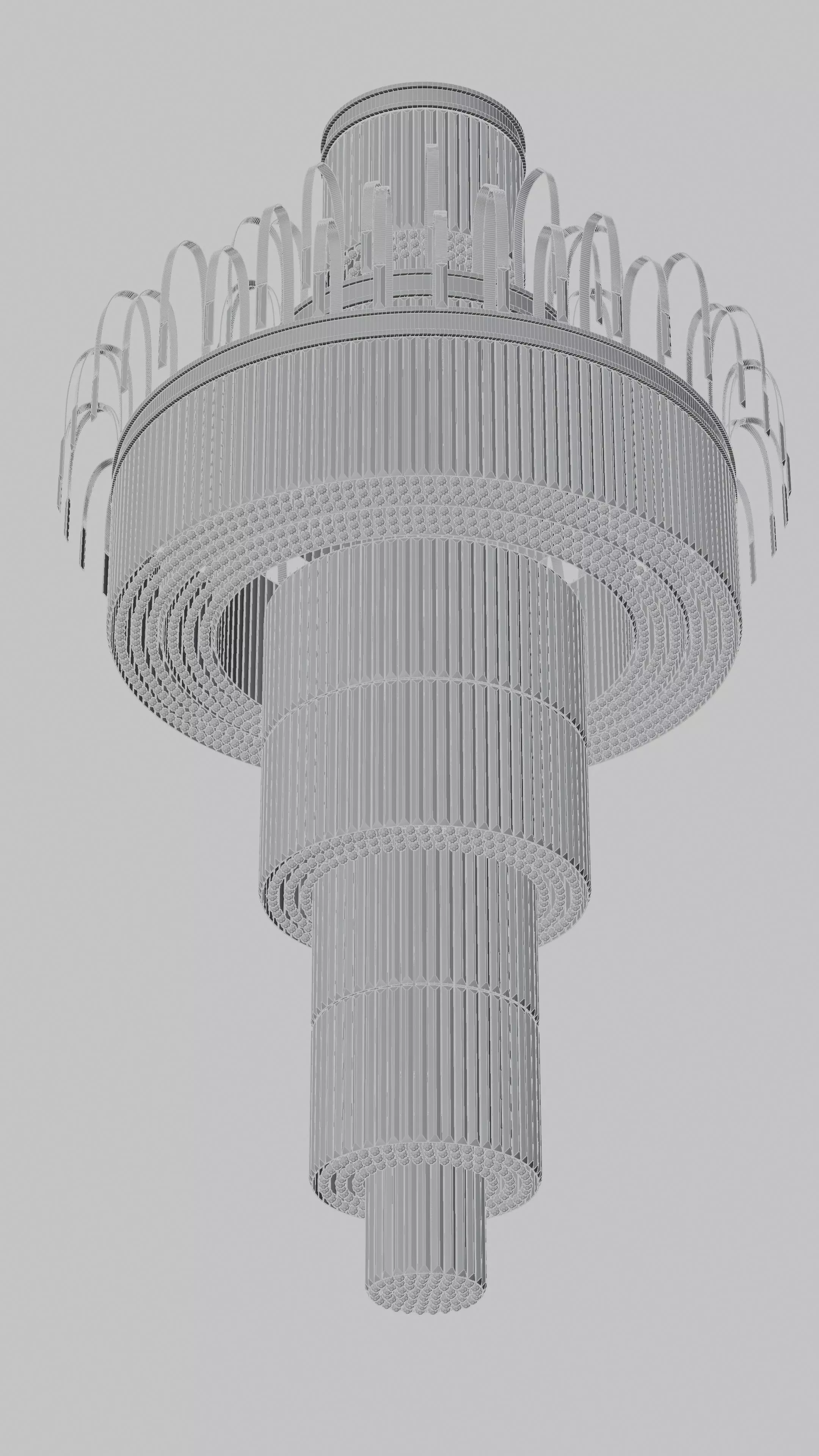 Grand Luxury Multi-Tier Crystal Chandelier 3D model_11