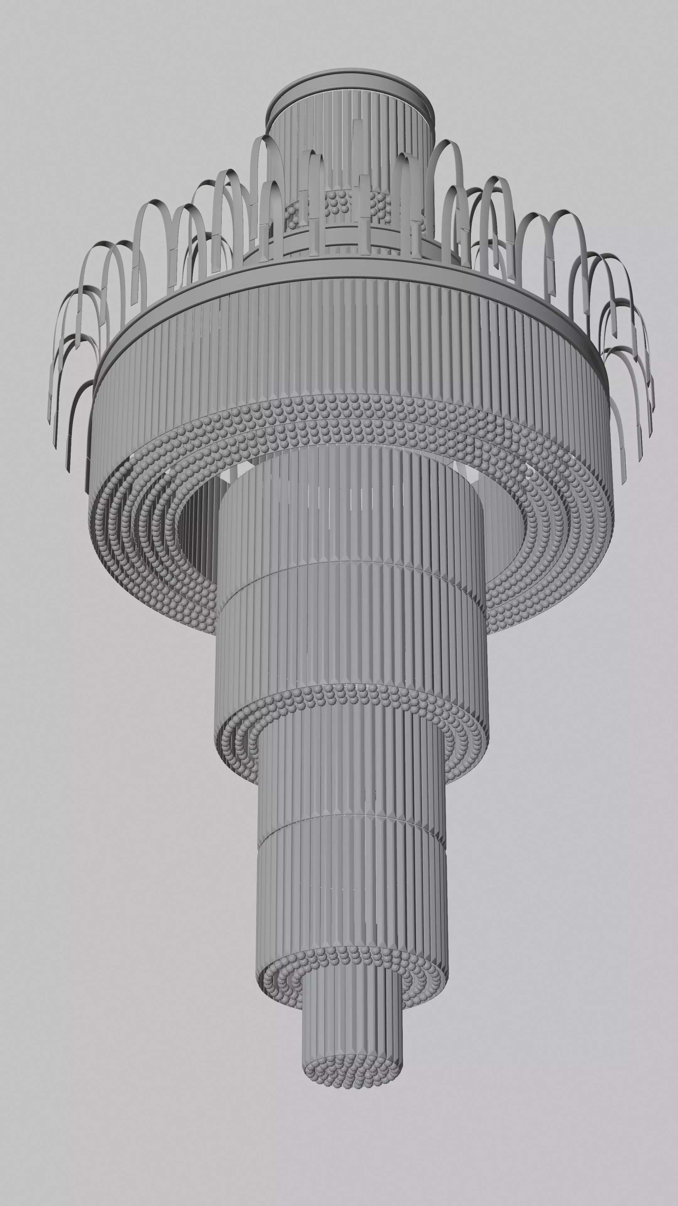 Grand Luxury Multi-Tier Crystal Chandelier 3D model_7