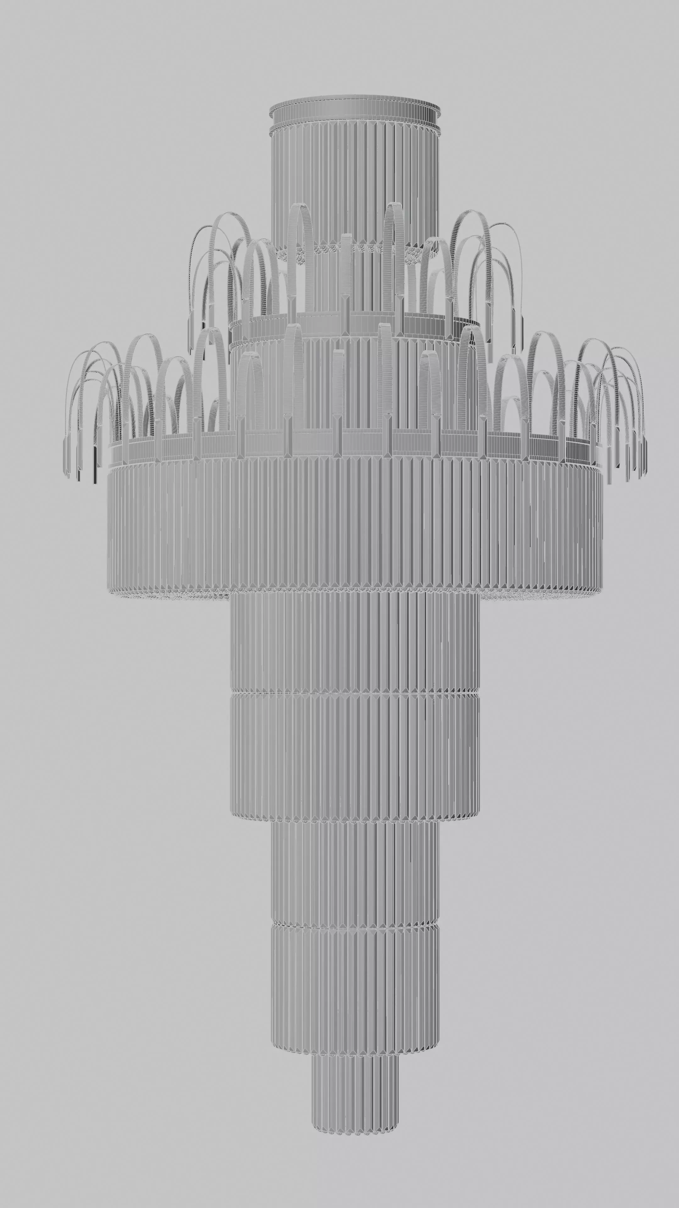 Grand Luxury Multi-Tier Crystal Chandelier 3D model_10