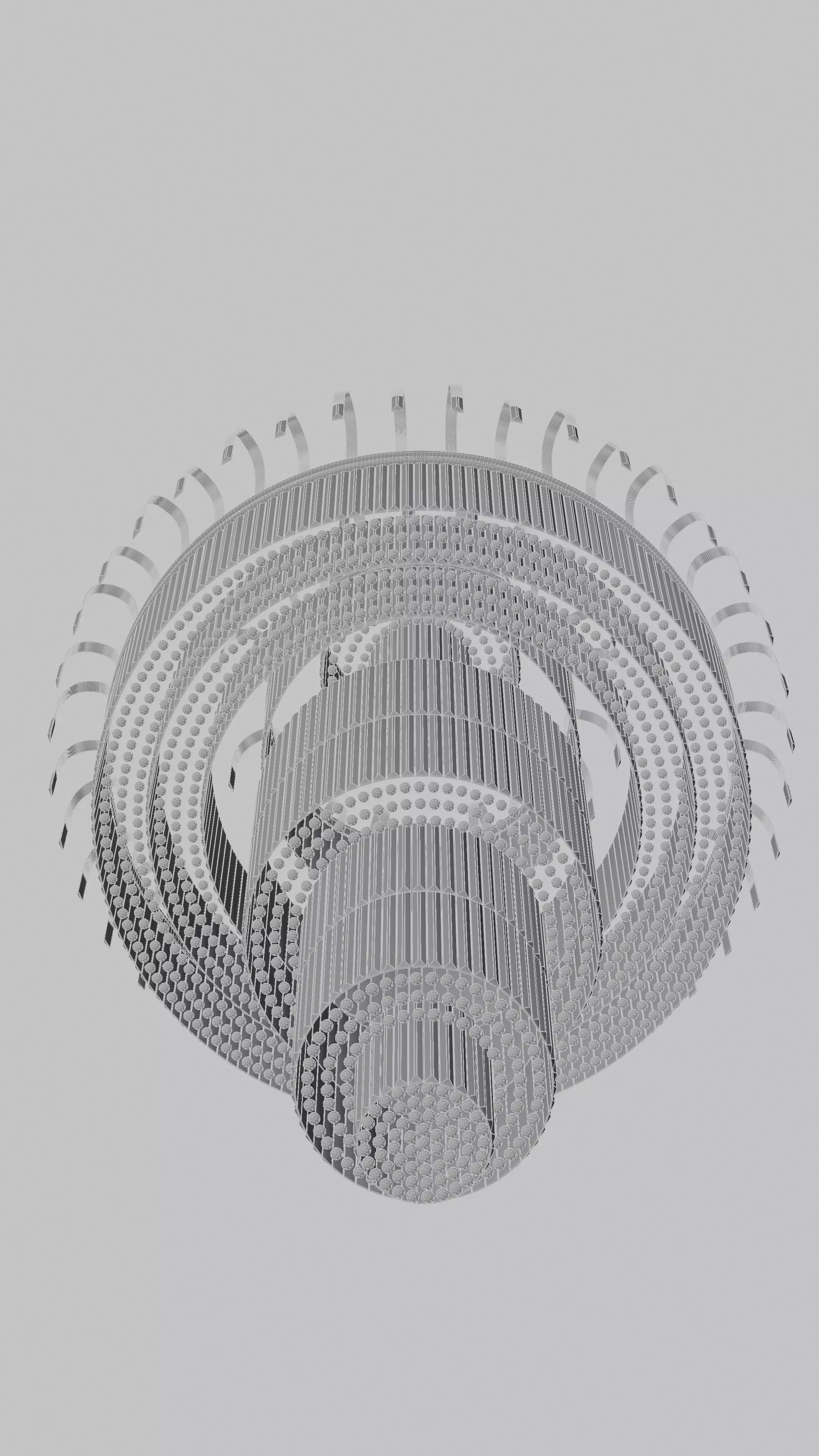 Grand Luxury Multi-Tier Crystal Chandelier 3D model_9