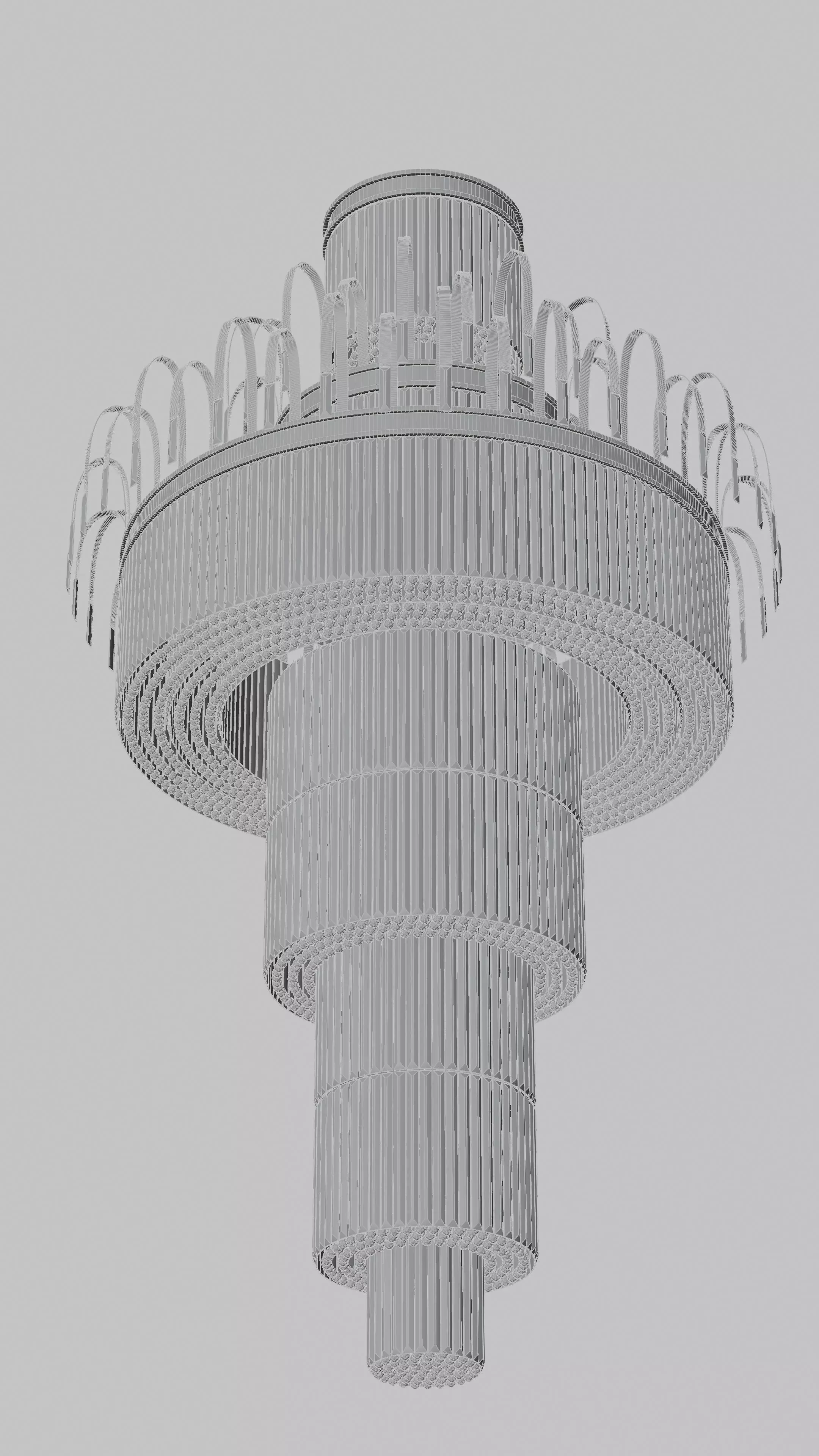 Grand Luxury Multi-Tier Crystal Chandelier 3D model_8