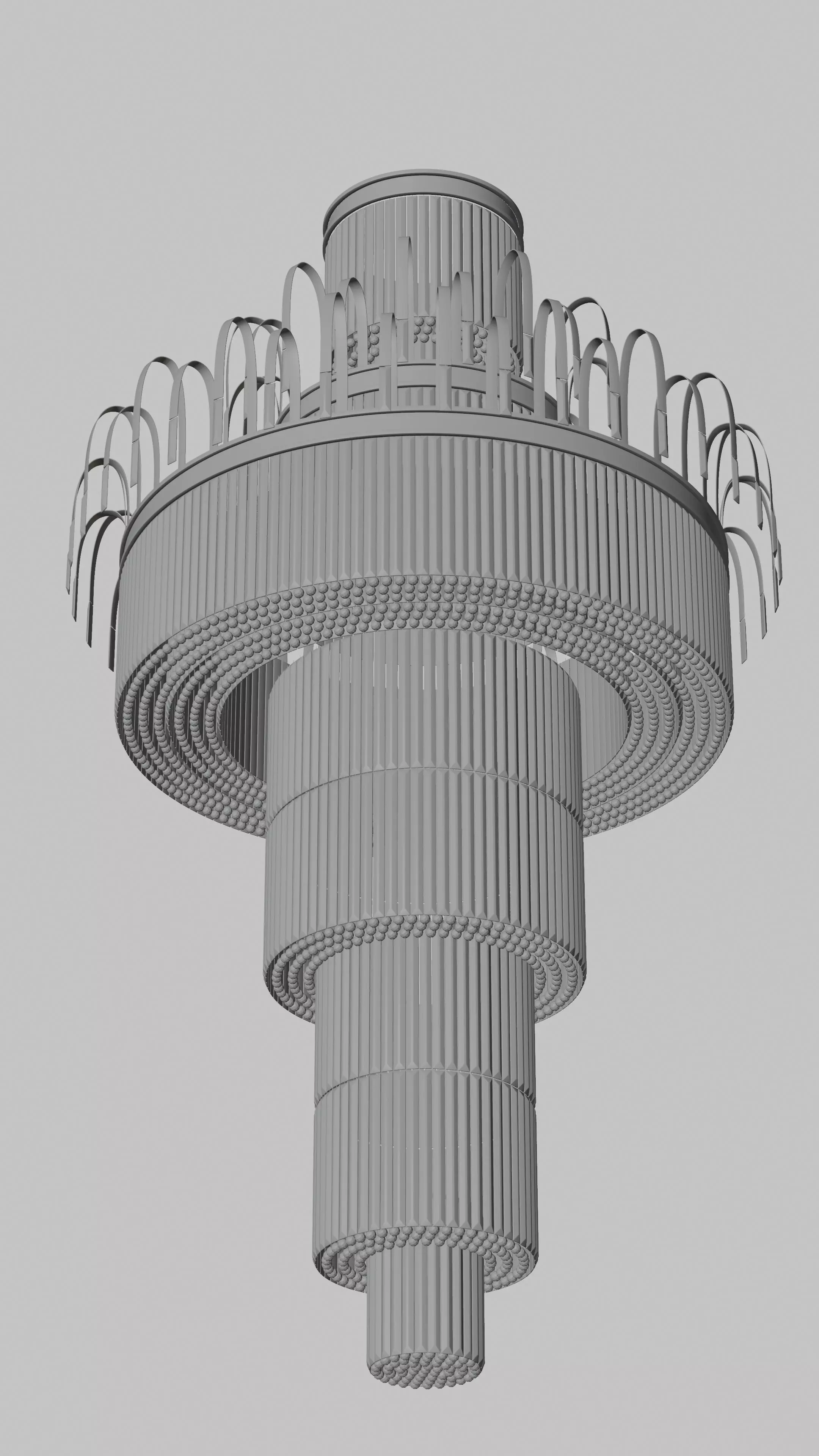 Grand Luxury Multi-Tier Crystal Chandelier 3D model_5