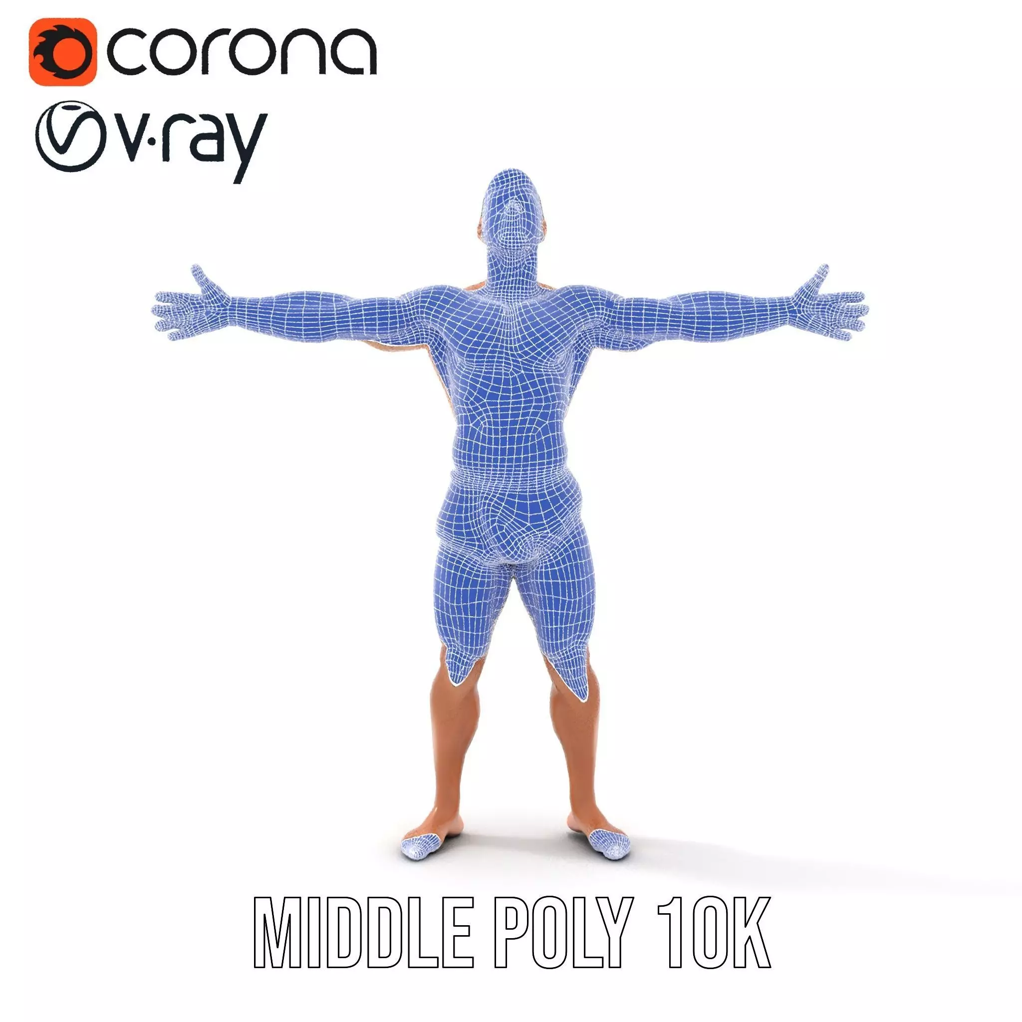 Athletic Male Figure Model Pack for Animation and Games Low-poly 3D model_13