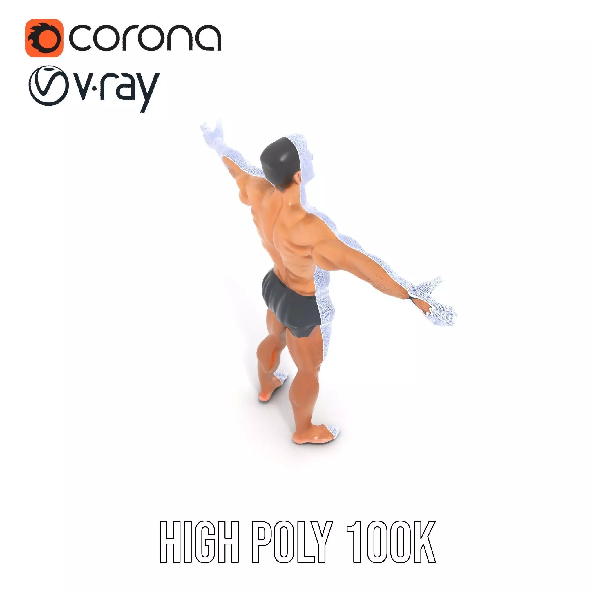 Athletic Male Figure Model Pack for Animation and Games Low-poly 3D model_21