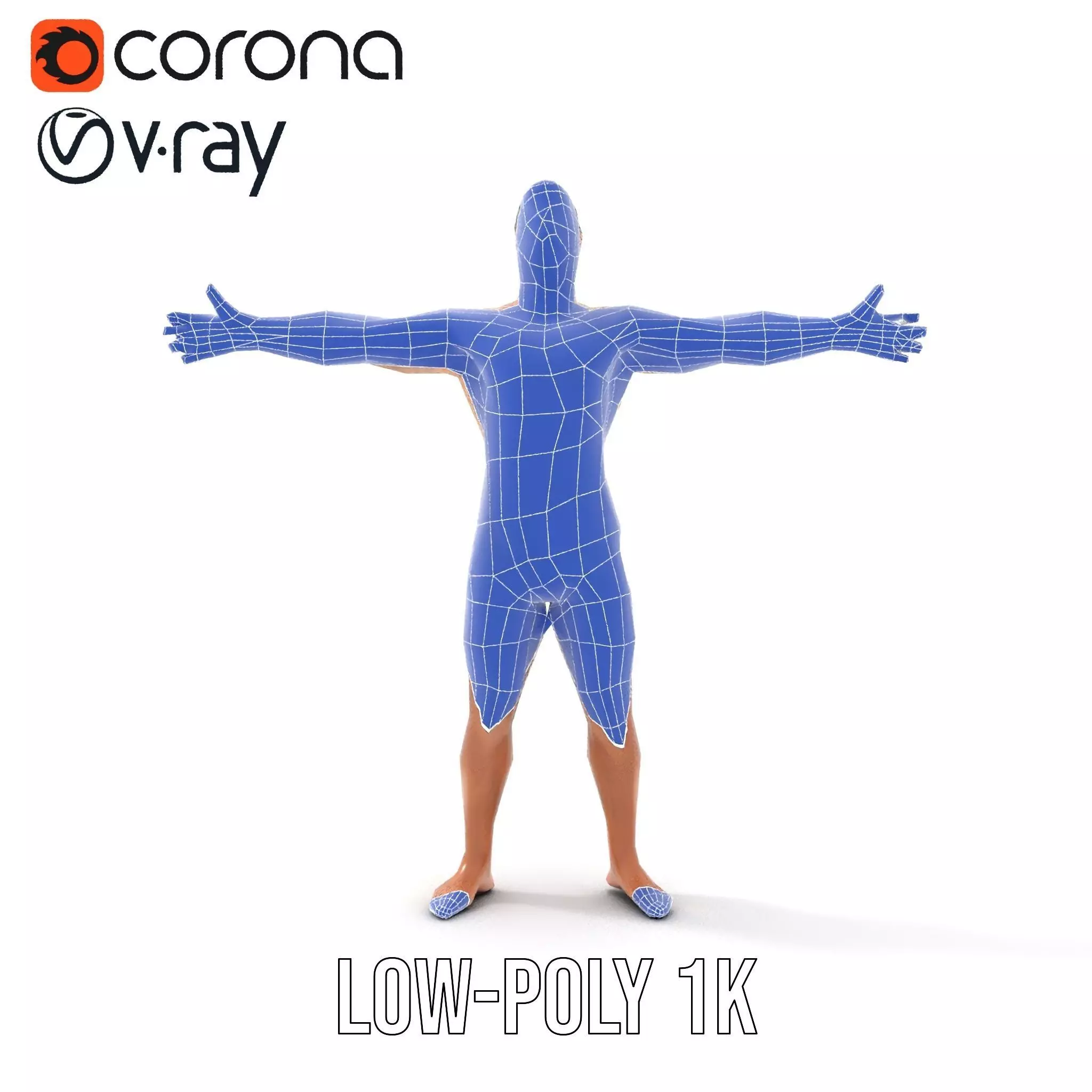 Athletic Male Figure Model Pack for Animation and Games Low-poly 3D model_23