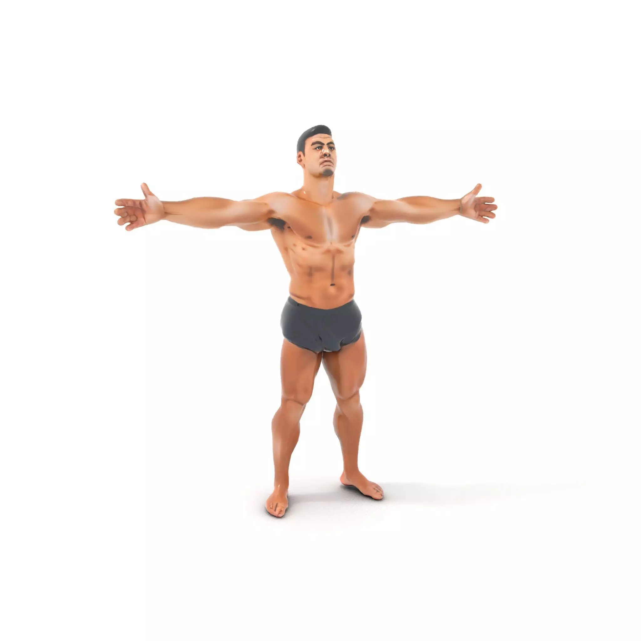 Athletic Male Figure Model Pack for Animation and Games Low-poly 3D model_7