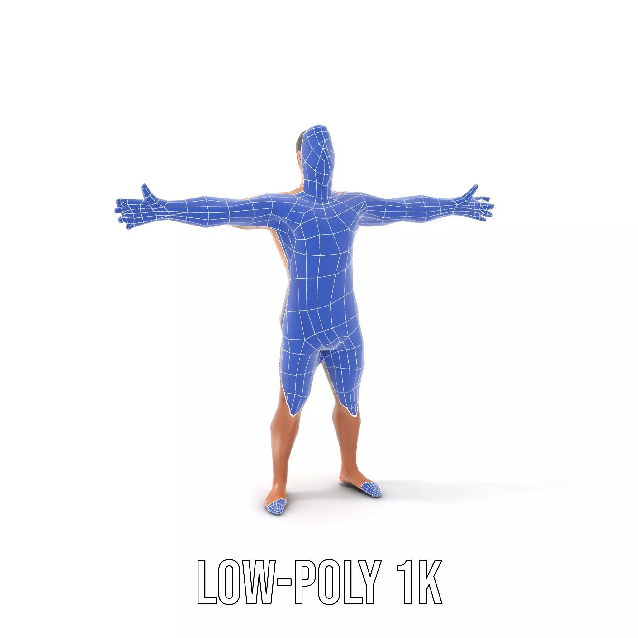Athletic Male Figure Model Pack for Animation and Games Low-poly 3D model_14