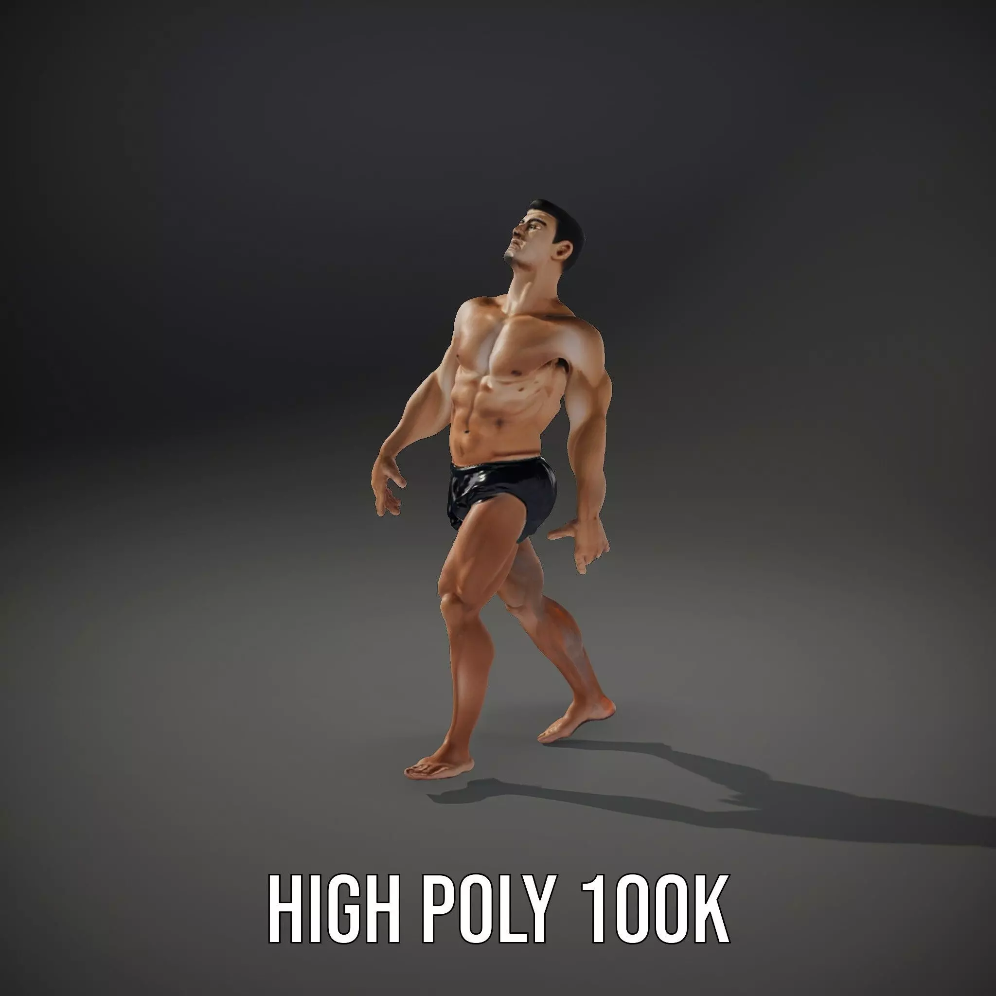 Athletic Male Figure Model Pack for Animation and Games Low-poly 3D model_33