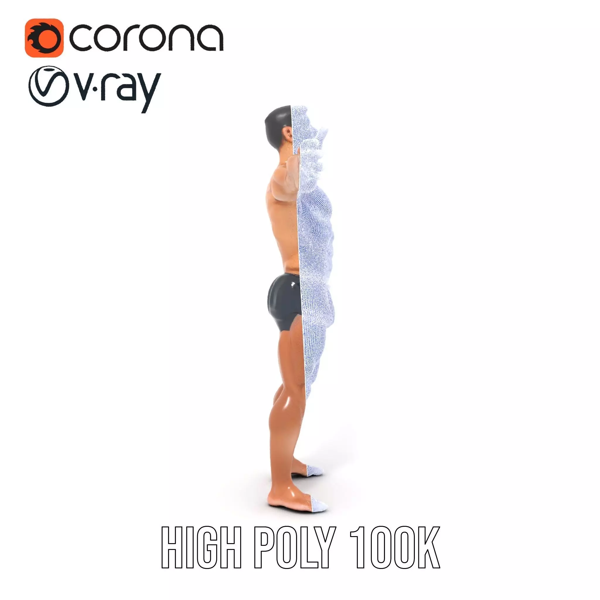 Athletic Male Figure Model Pack for Animation and Games Low-poly 3D model_35