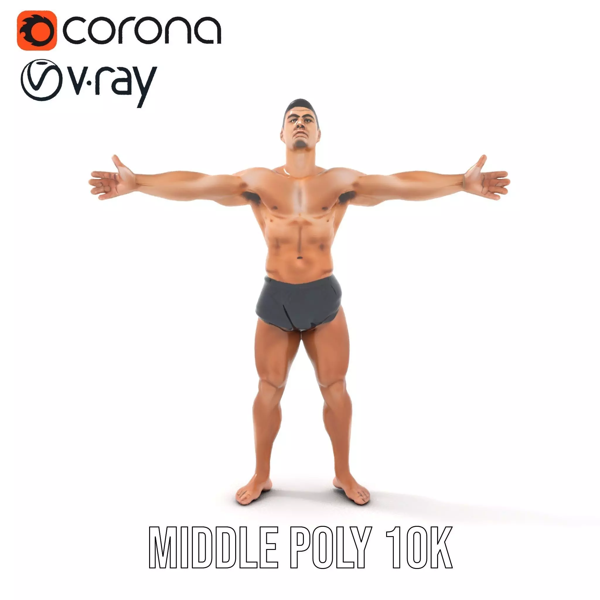 Athletic Male Figure Model Pack for Animation and Games Low-poly 3D model_28