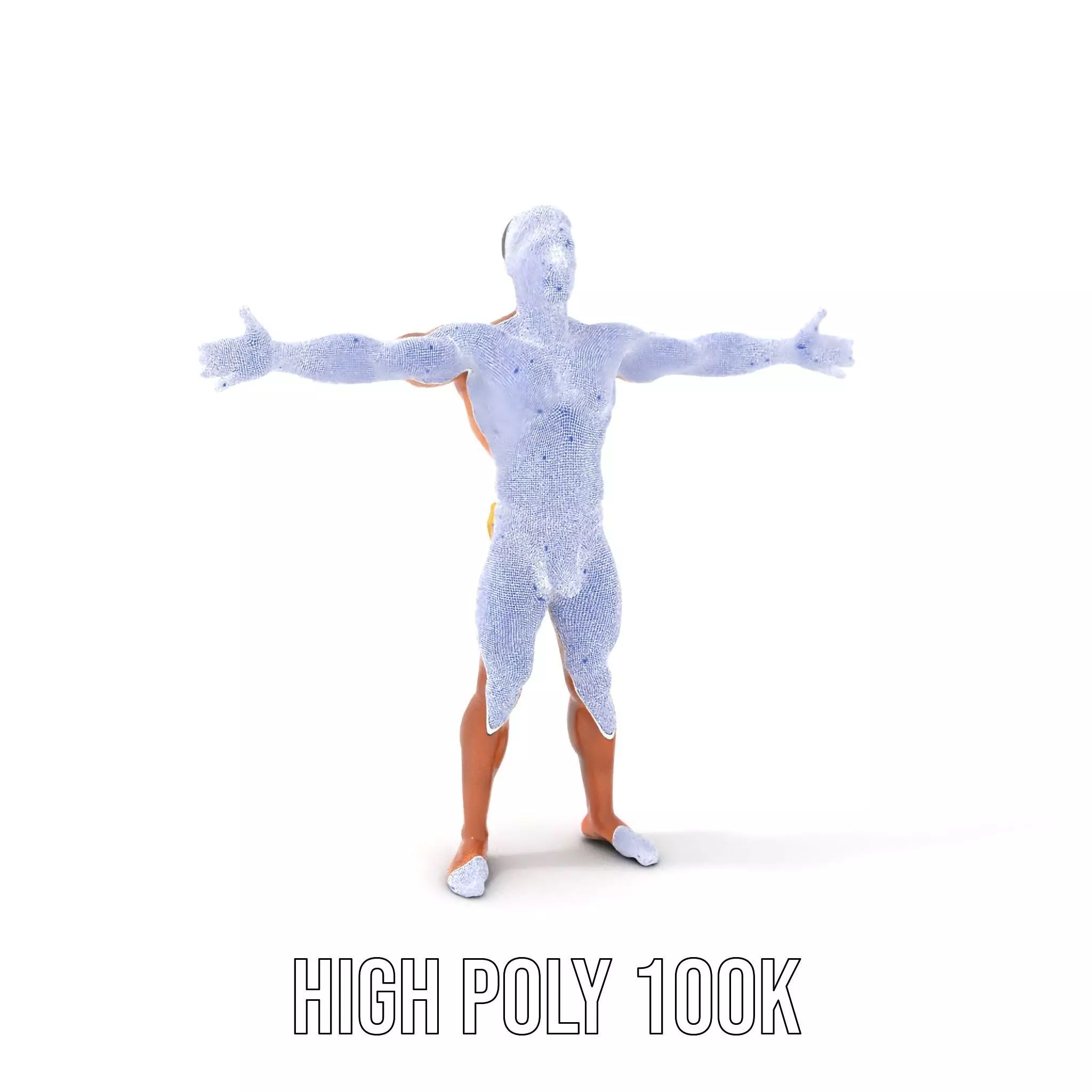 Realistic Male Athletic Model Pack with Detailed Anatomy Low-poly 3D model_4