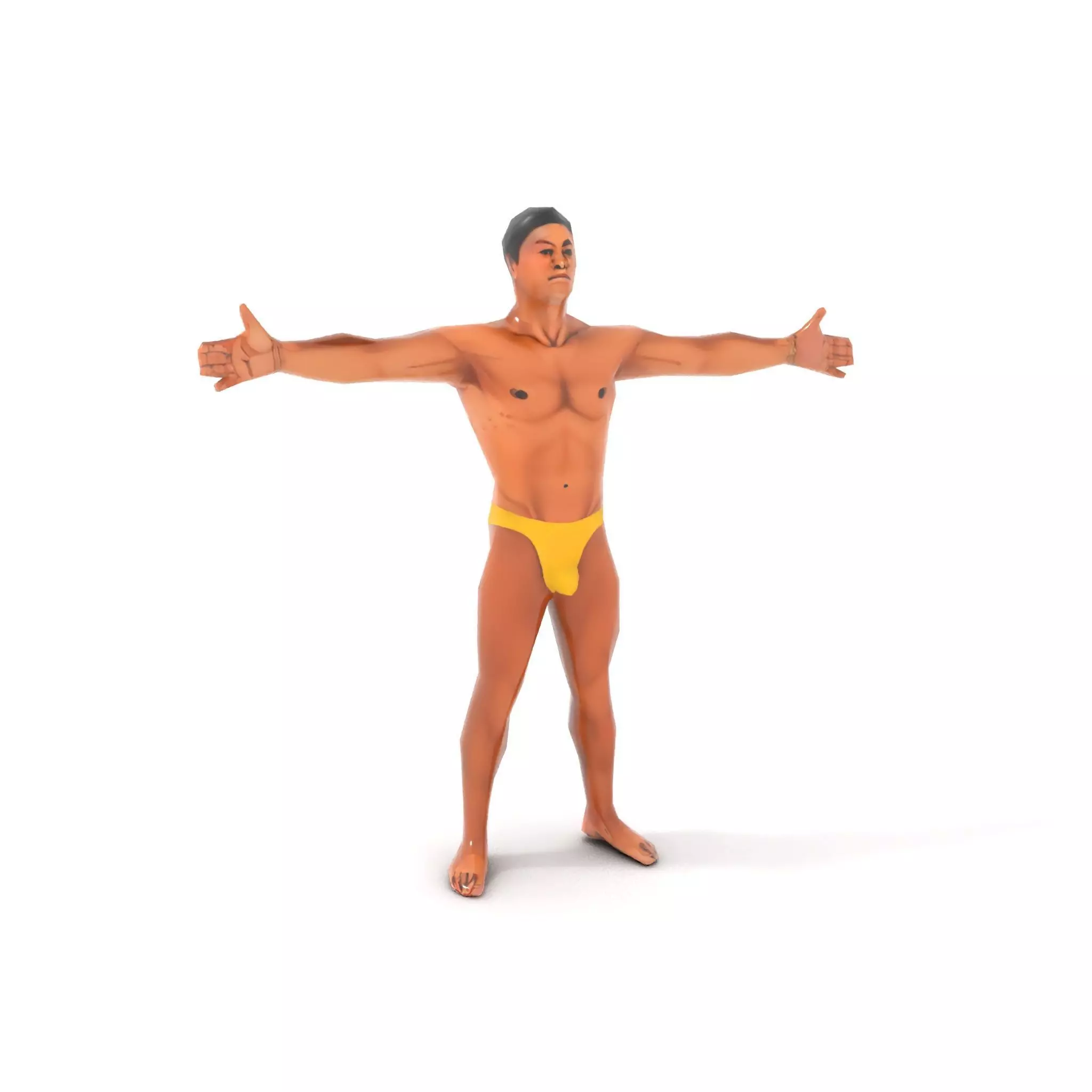 Realistic Male Athletic Model Pack with Detailed Anatomy Low-poly 3D model_7