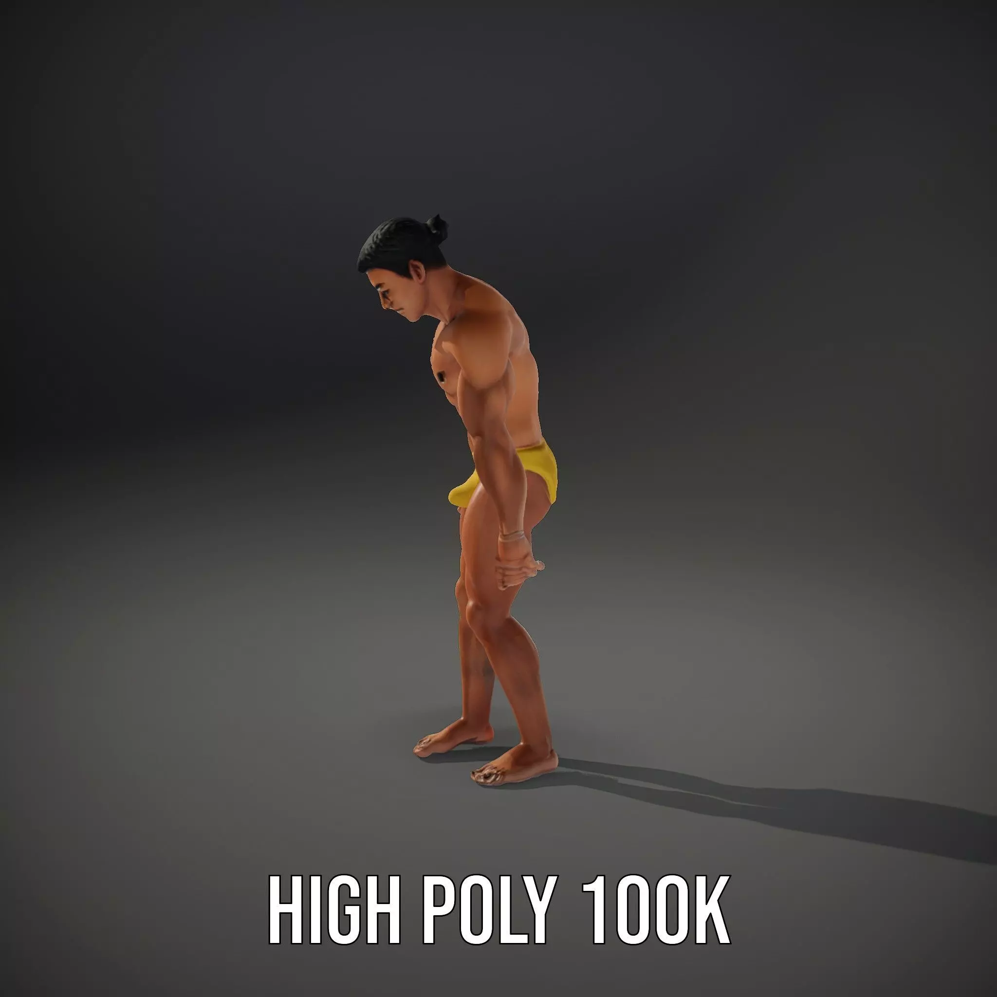 Realistic Male Athletic Model Pack with Detailed Anatomy Low-poly 3D model_12