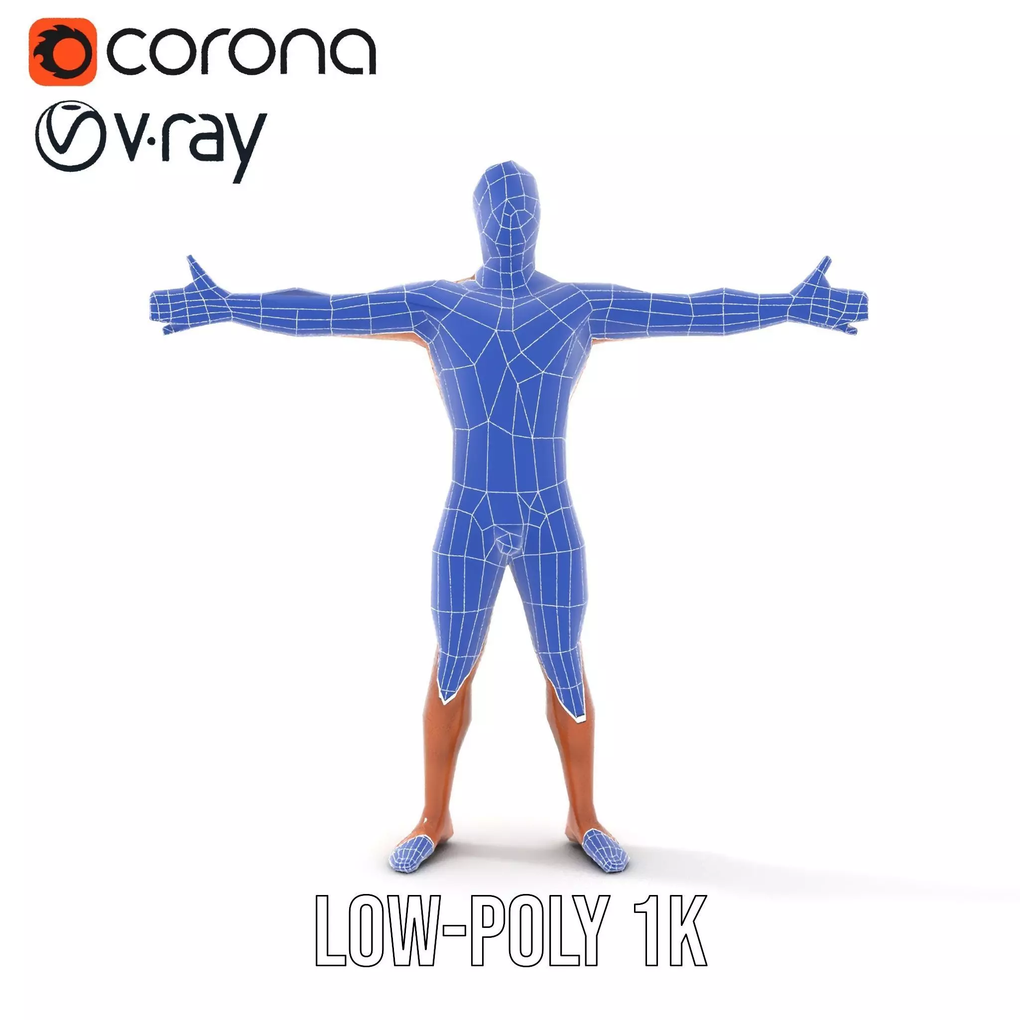 Realistic Male Athletic Model Pack with Detailed Anatomy Low-poly 3D model_25