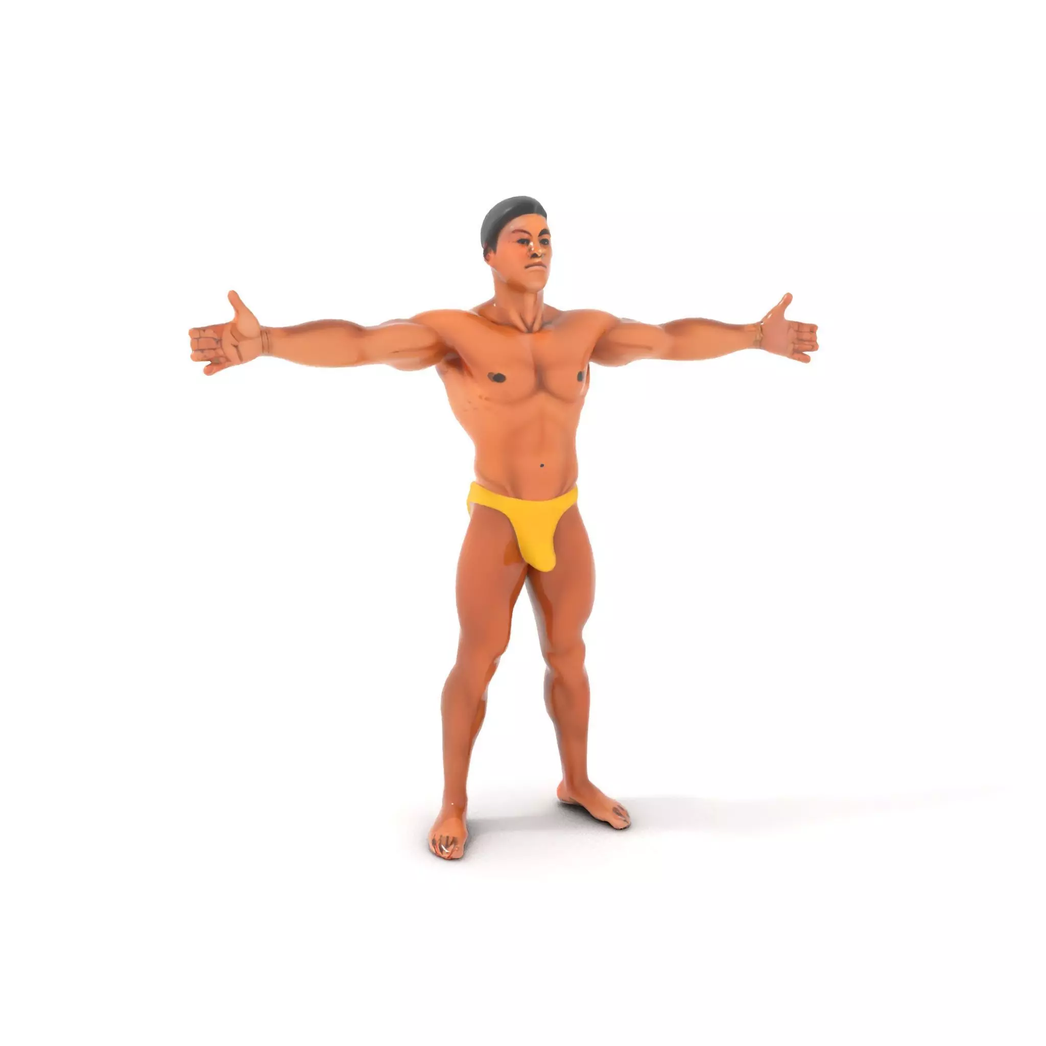 Realistic Male Athletic Model Pack with Detailed Anatomy Low-poly 3D model_10