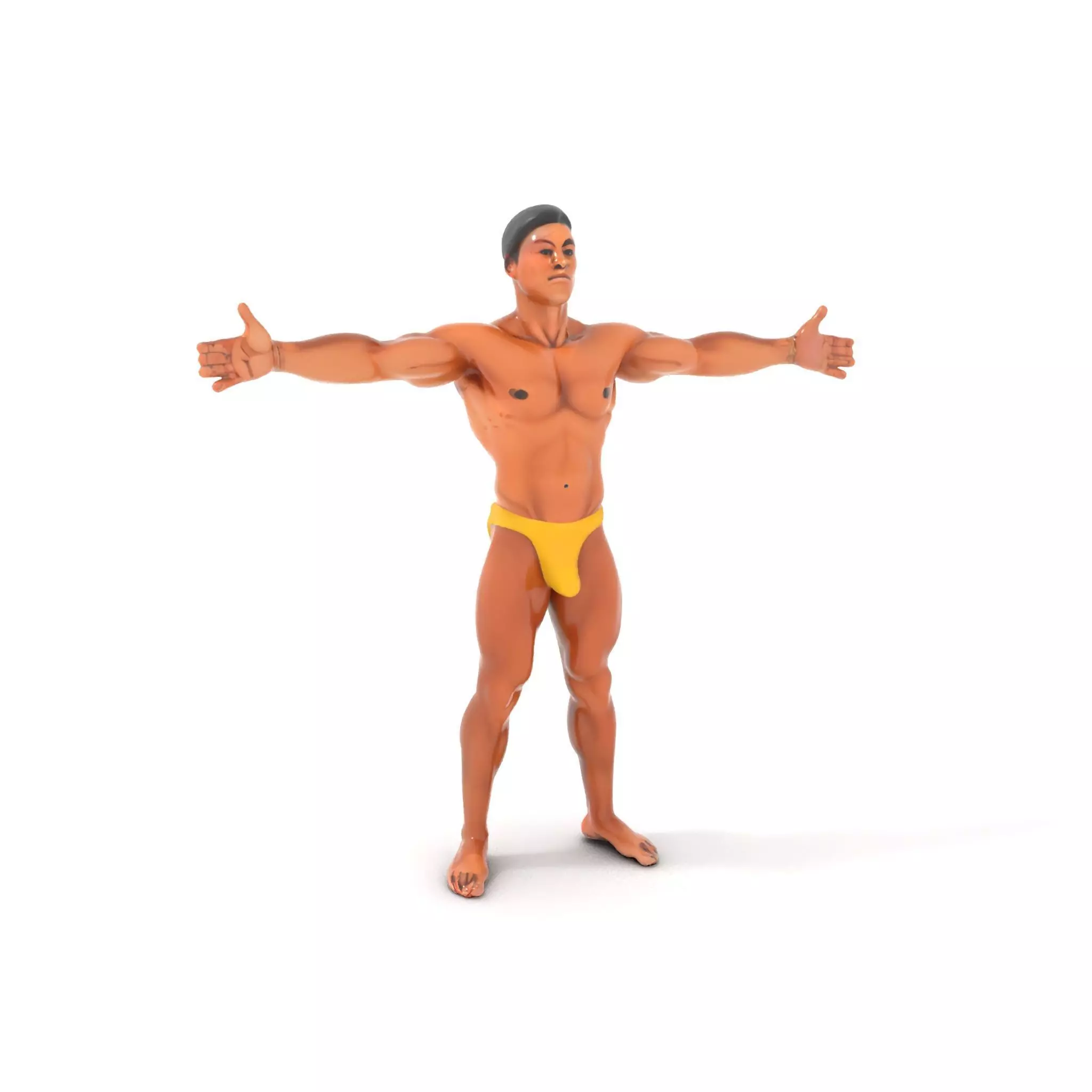 Realistic Male Athletic Model Pack with Detailed Anatomy Low-poly 3D model_0