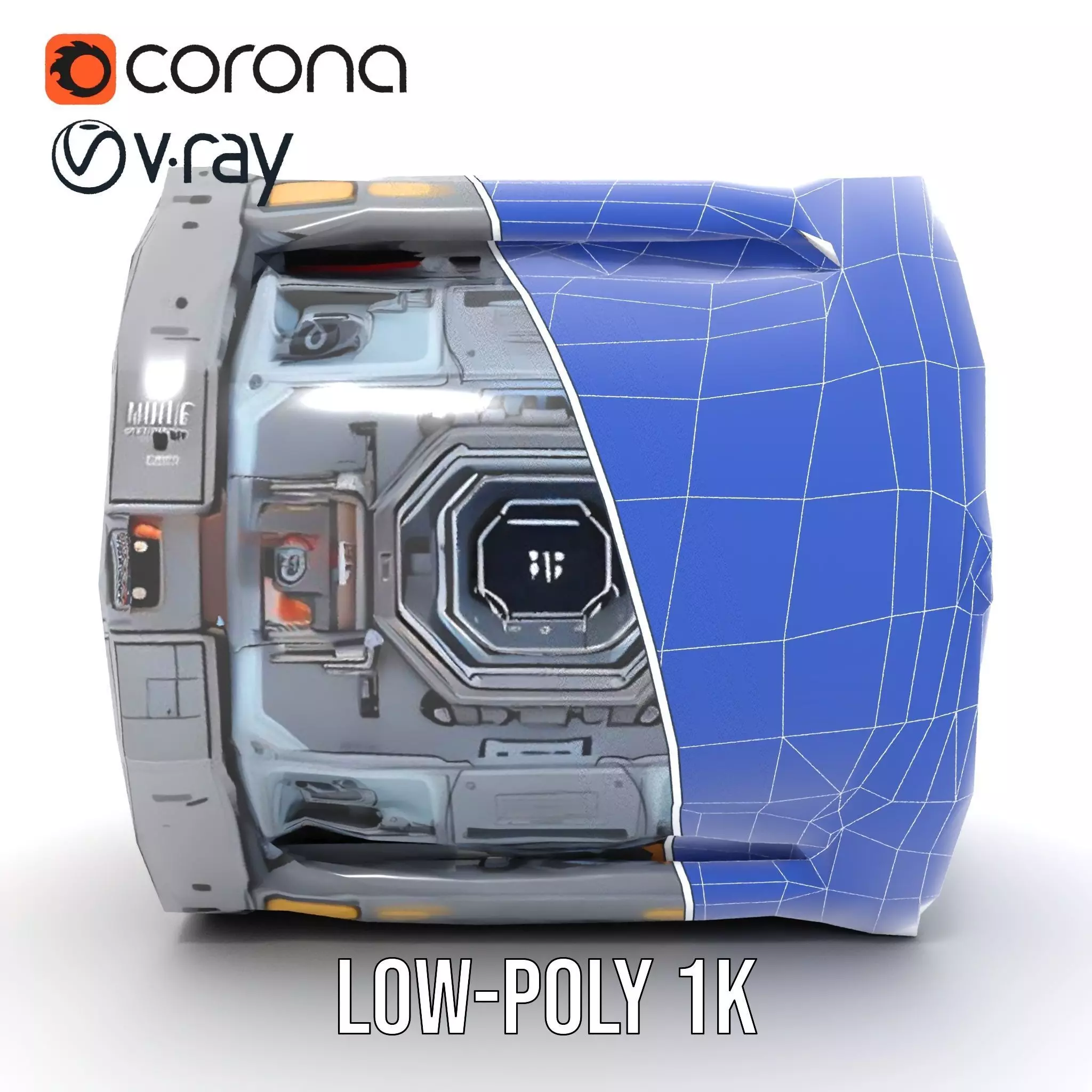 Futuristic SciFi Engine Reactor model pack Low-poly 3D model_30