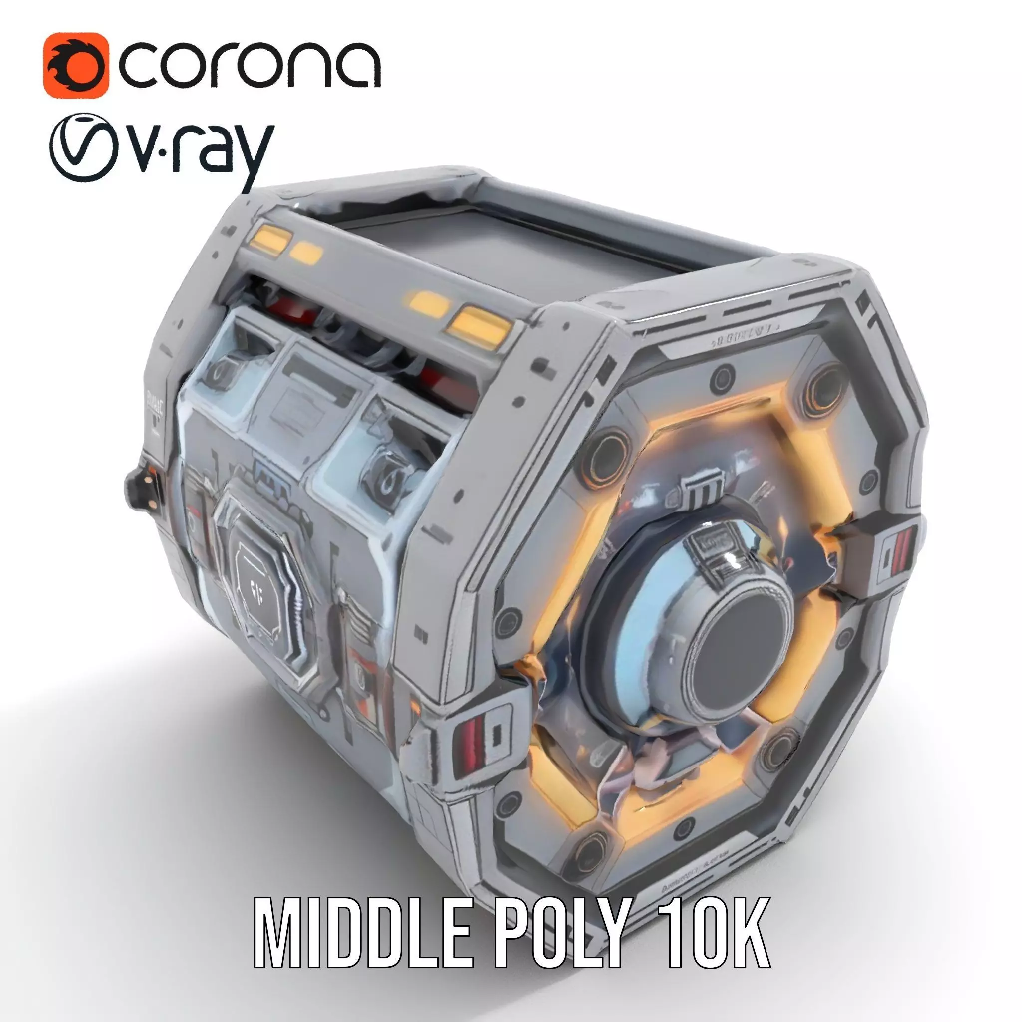 Futuristic SciFi Engine Reactor model pack Low-poly 3D model_18