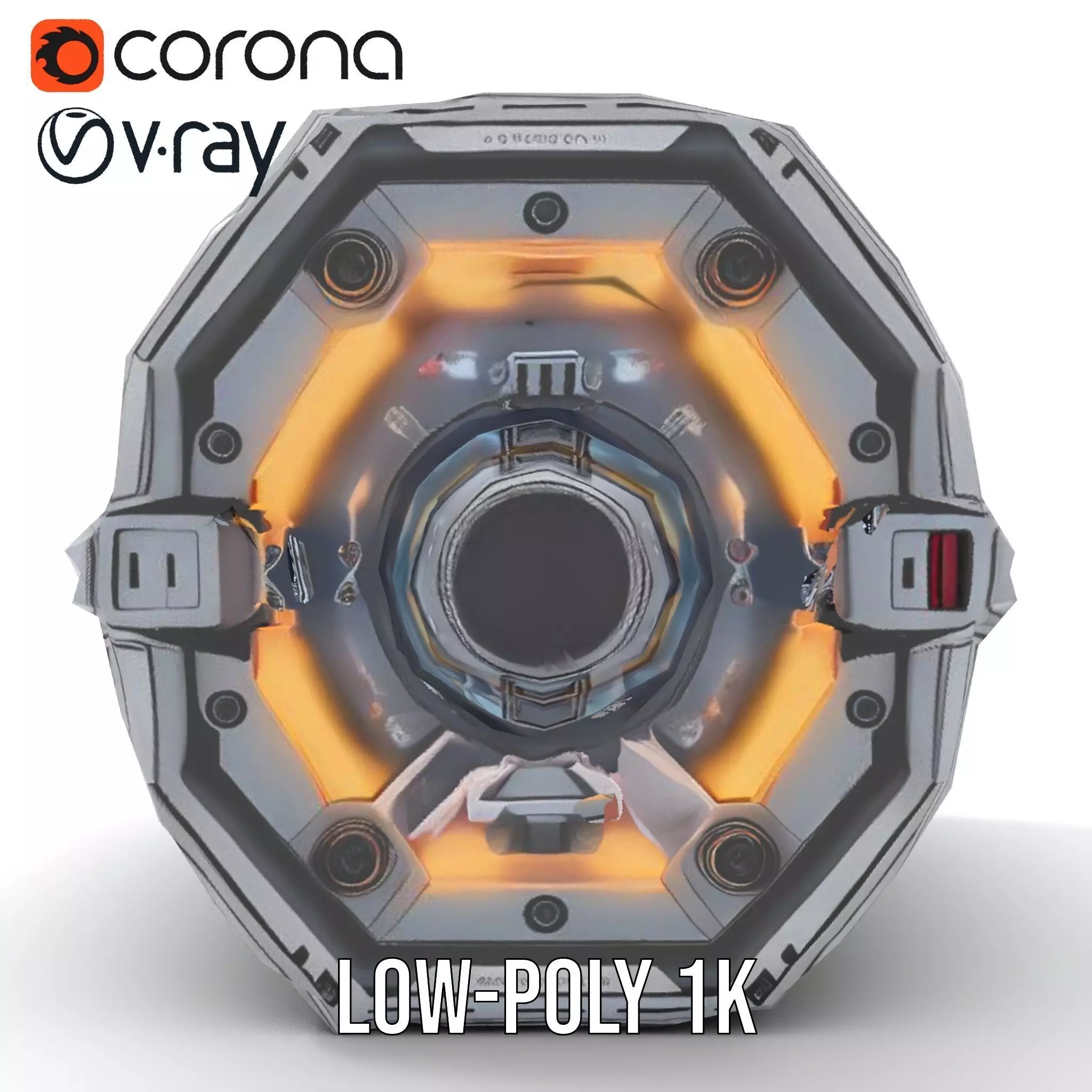 Futuristic SciFi Engine Reactor model pack Low-poly 3D model_19