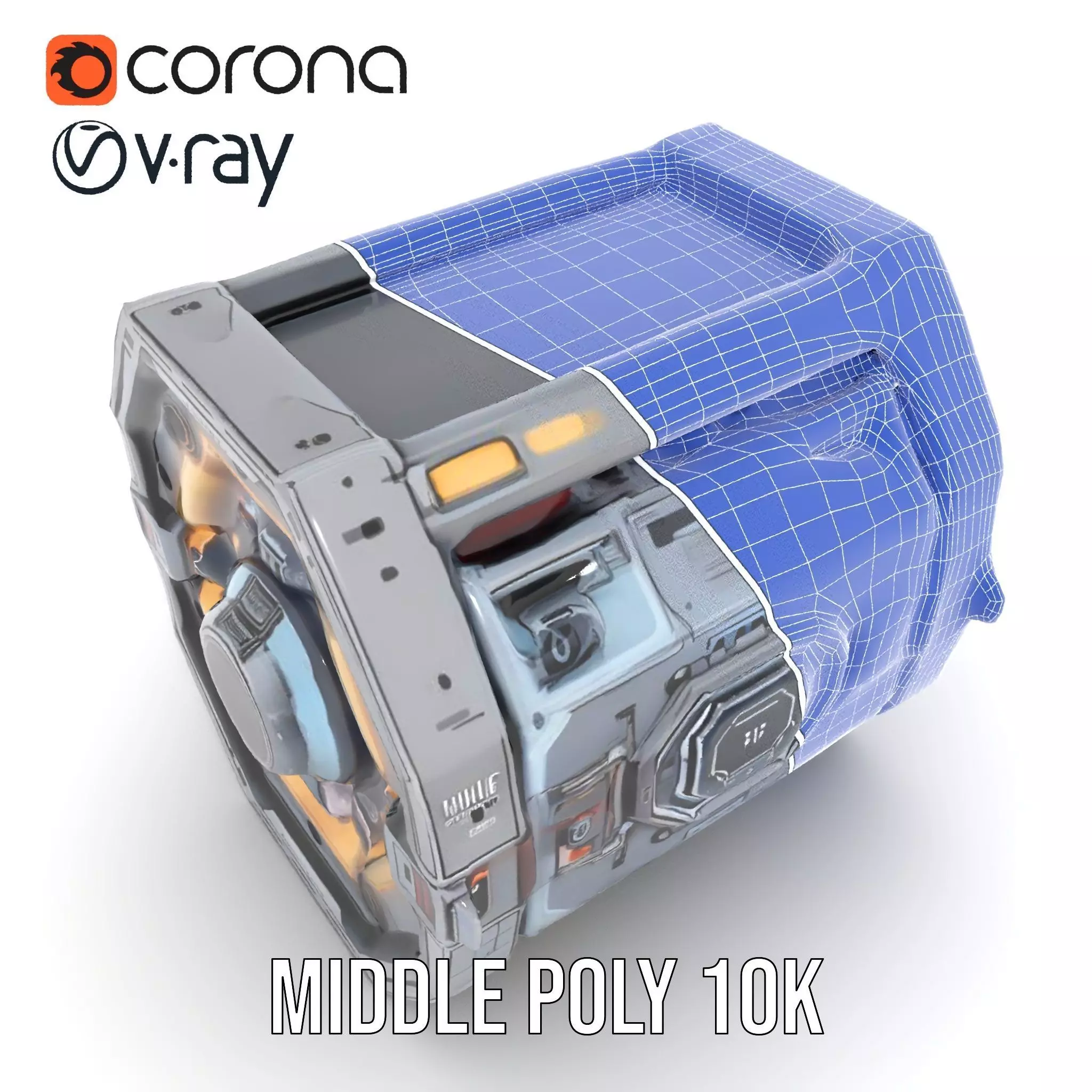 Futuristic SciFi Engine Reactor model pack Low-poly 3D model_26