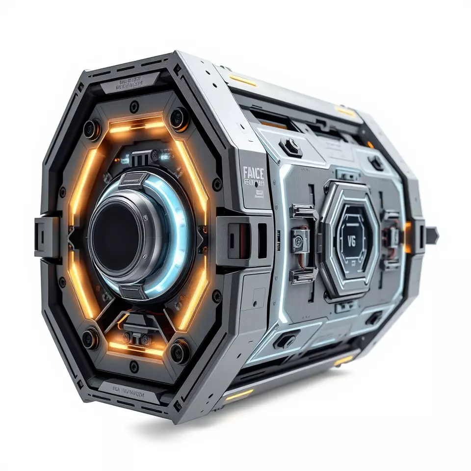 Futuristic SciFi Engine Reactor model pack Low-poly 3D model_2