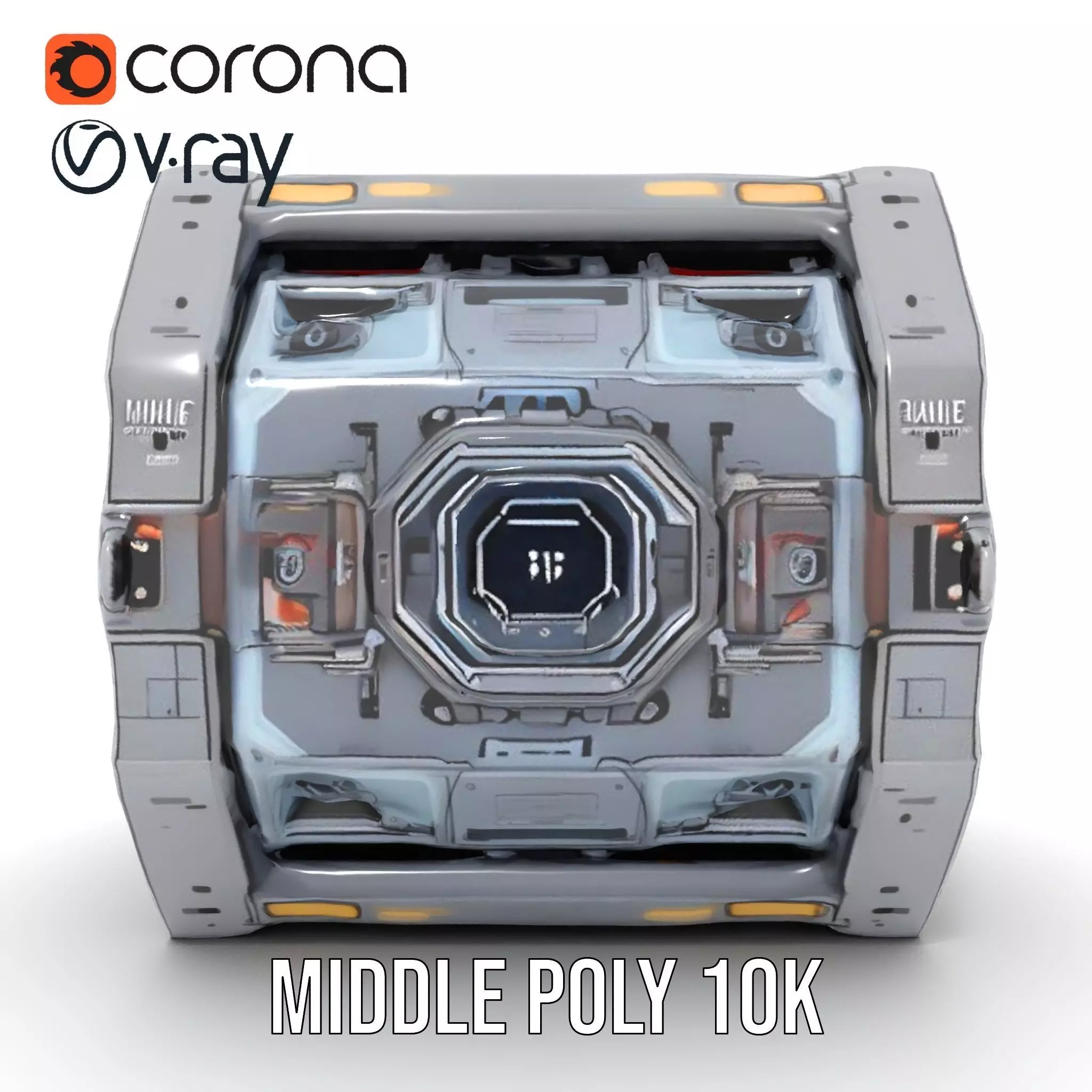 Futuristic SciFi Engine Reactor model pack Low-poly 3D model_9