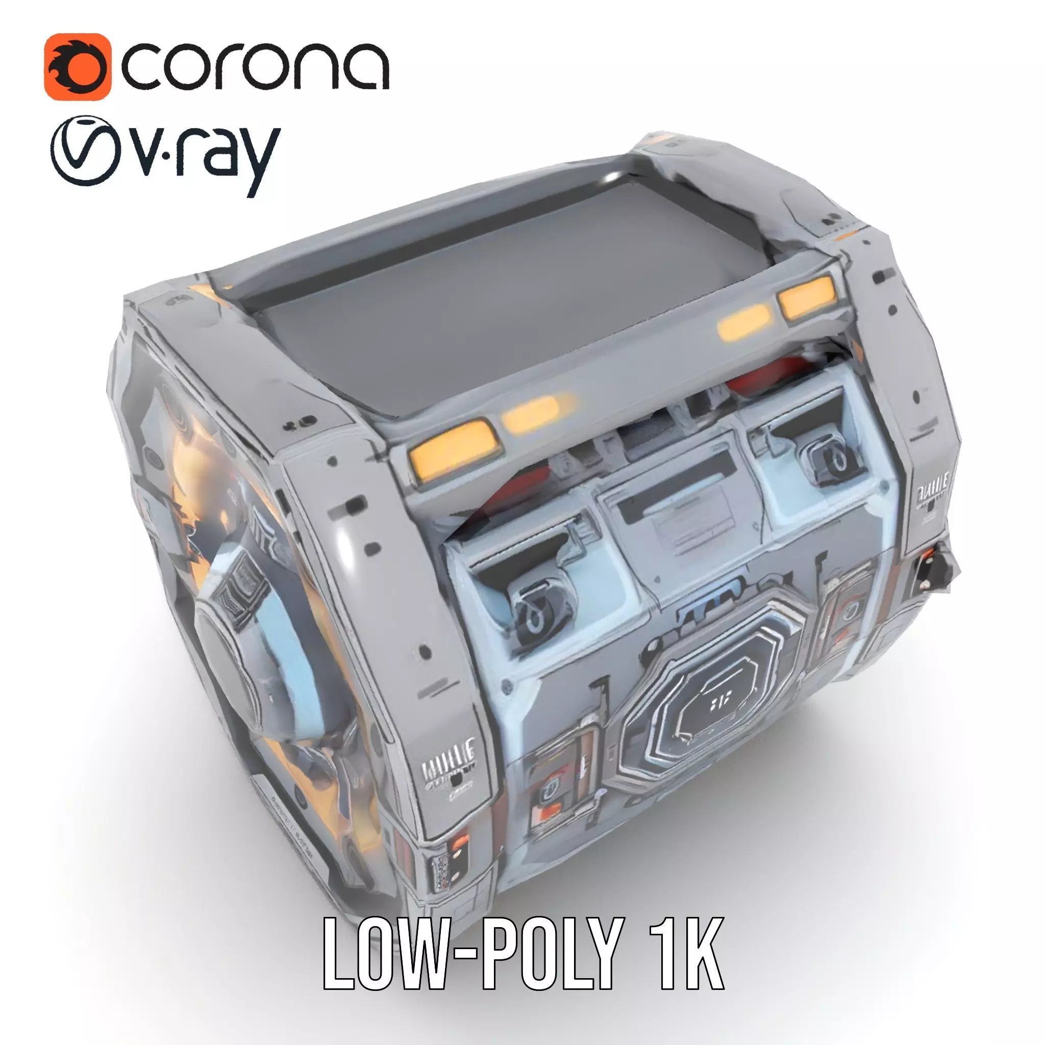 Futuristic SciFi Engine Reactor model pack Low-poly 3D model_8