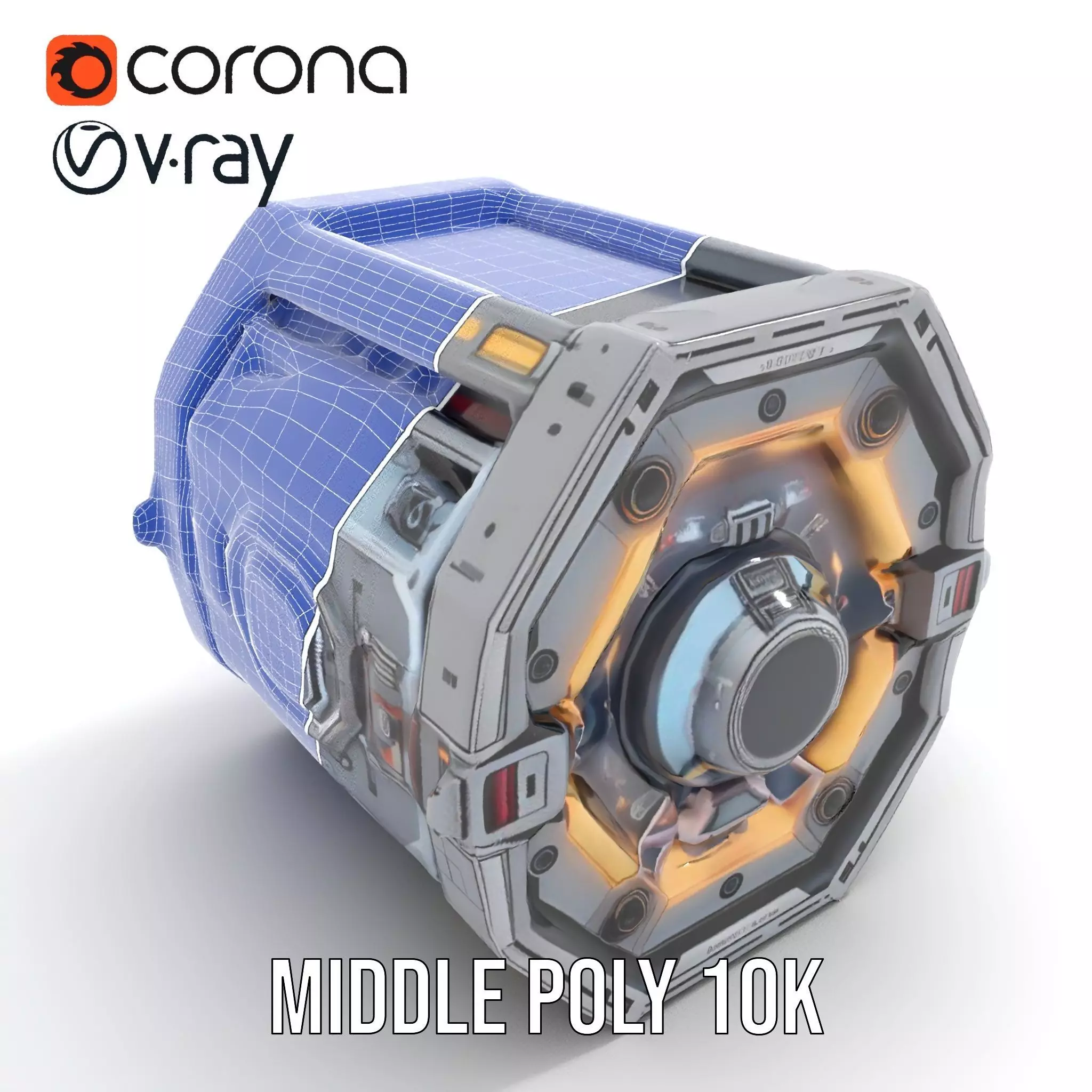 Futuristic SciFi Engine Reactor model pack Low-poly 3D model_29