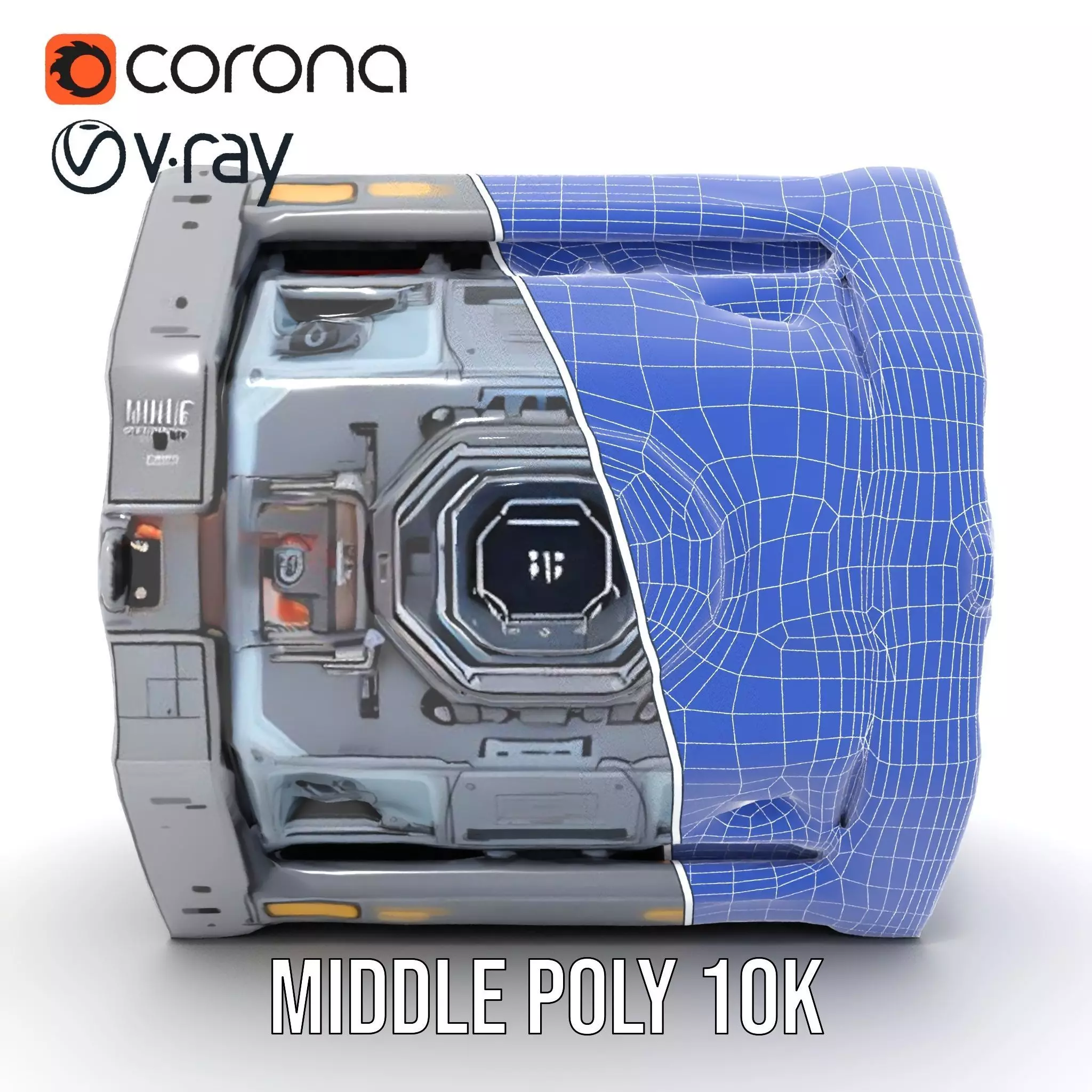 Futuristic SciFi Engine Reactor model pack Low-poly 3D model_24