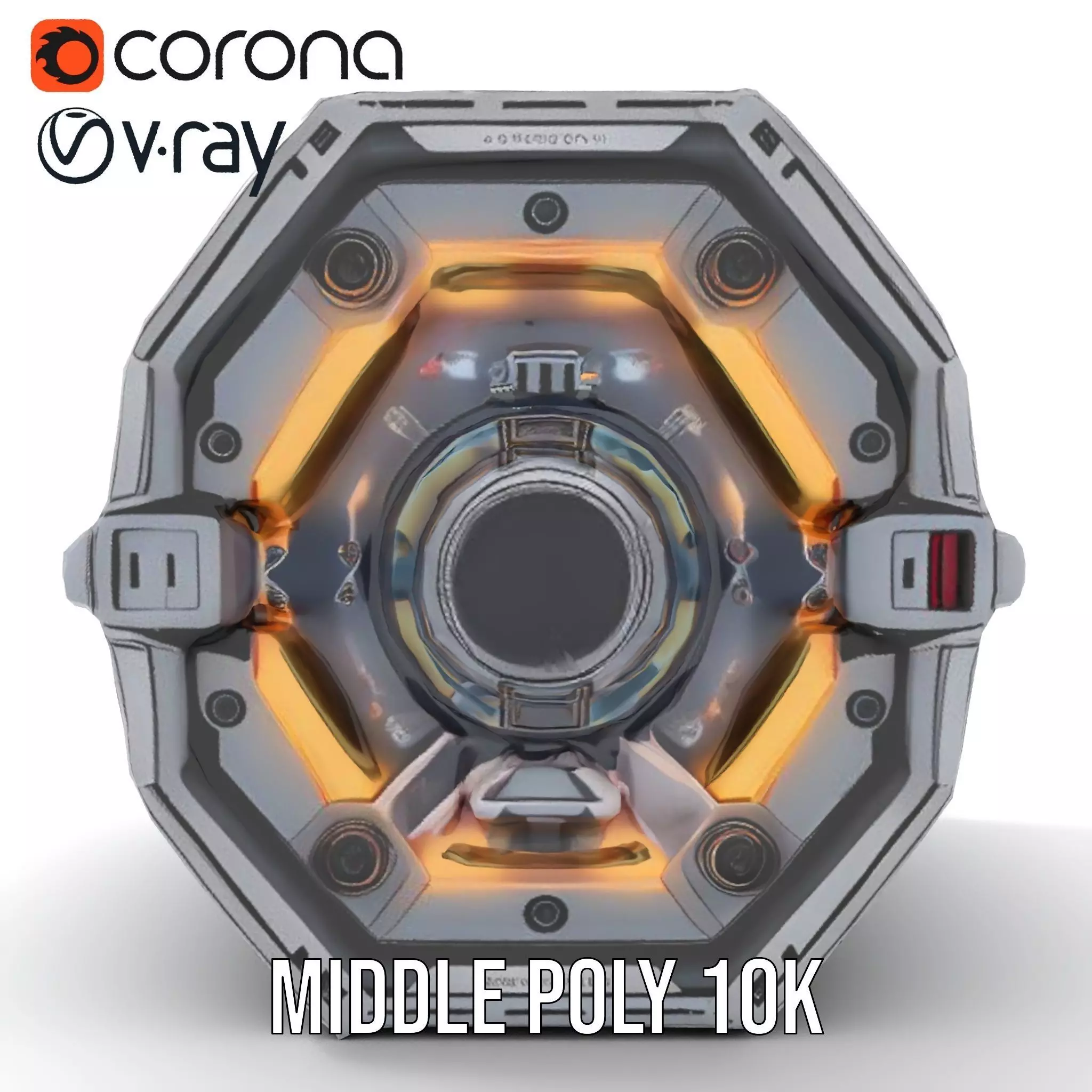 Futuristic SciFi Engine Reactor model pack Low-poly 3D model_6