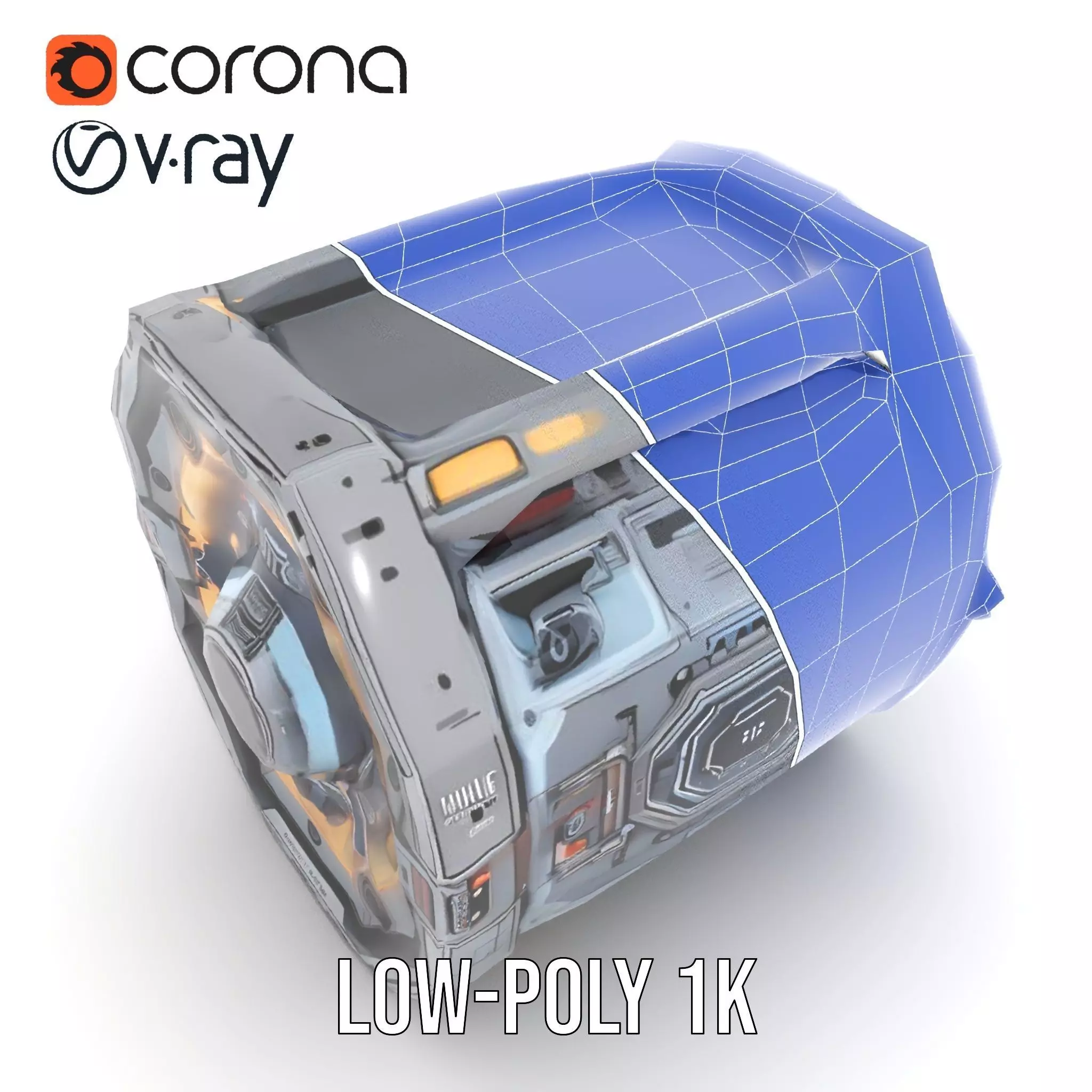 Futuristic SciFi Engine Reactor model pack Low-poly 3D model_25